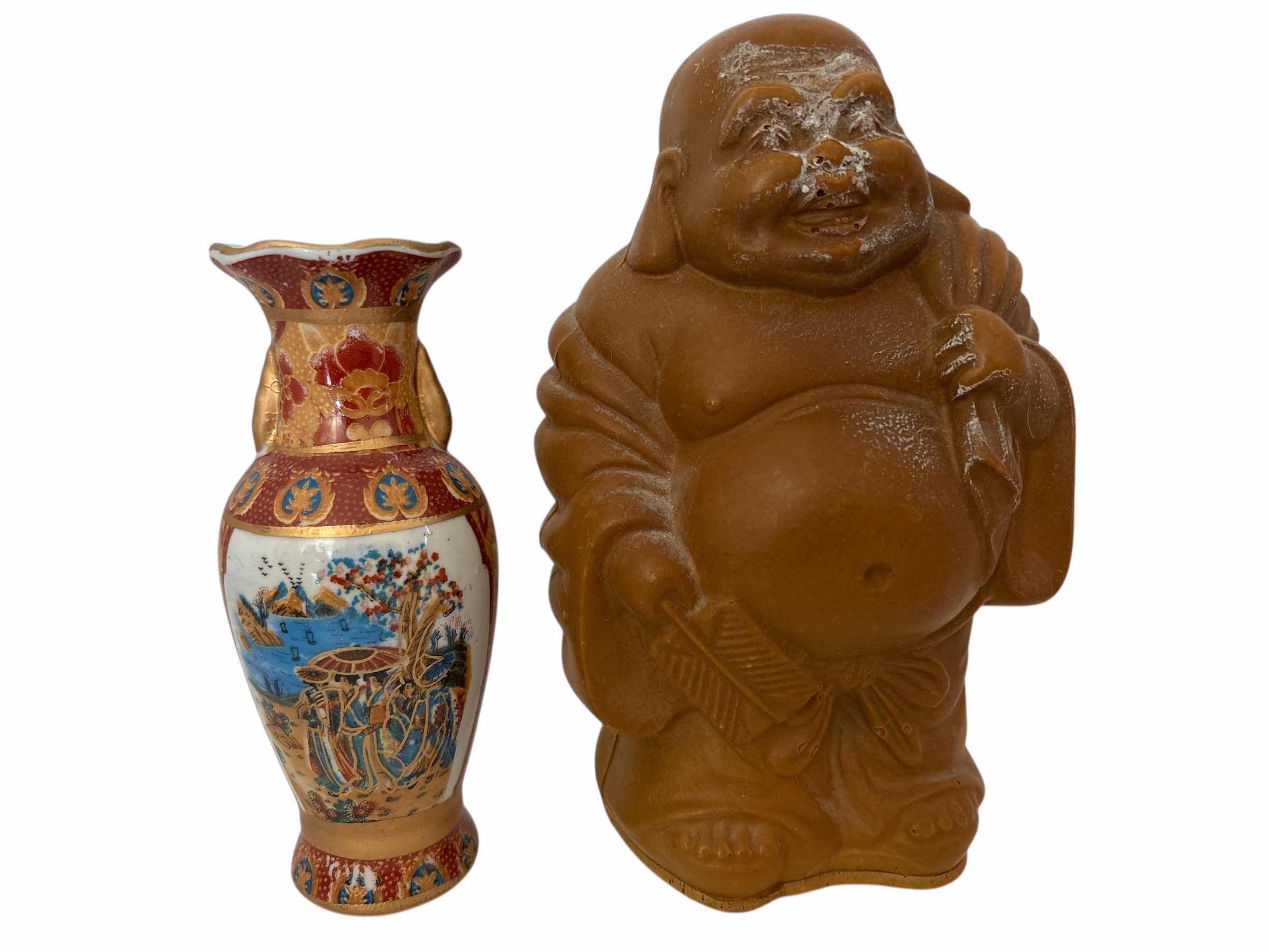 Photo 1 of (2)PCS BUDDHA AND VASE H8”