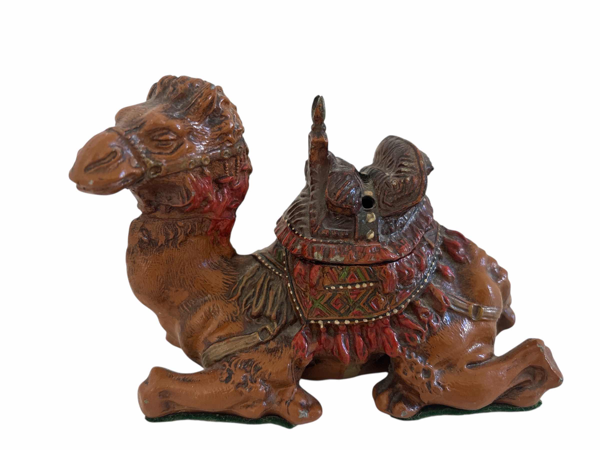 Photo 1 of ANTIQUE MOORISH METAL CAMEL INCENSE BURNER