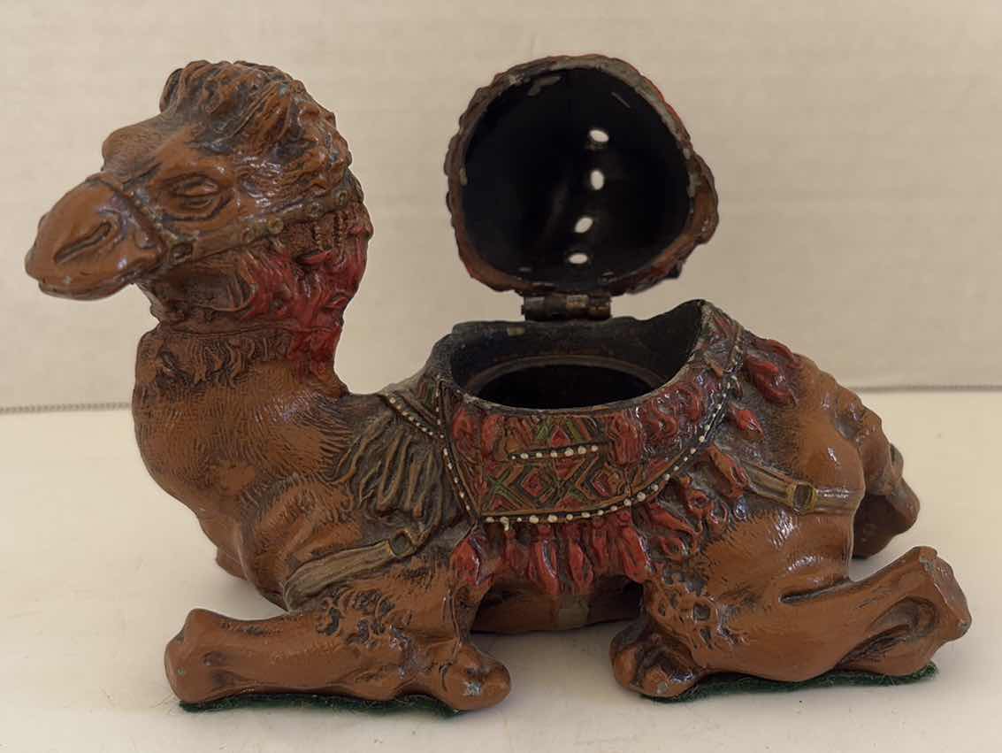 Photo 1 of ANTIQUE MOORISH METAL CAMEL INCENSE BURNER
