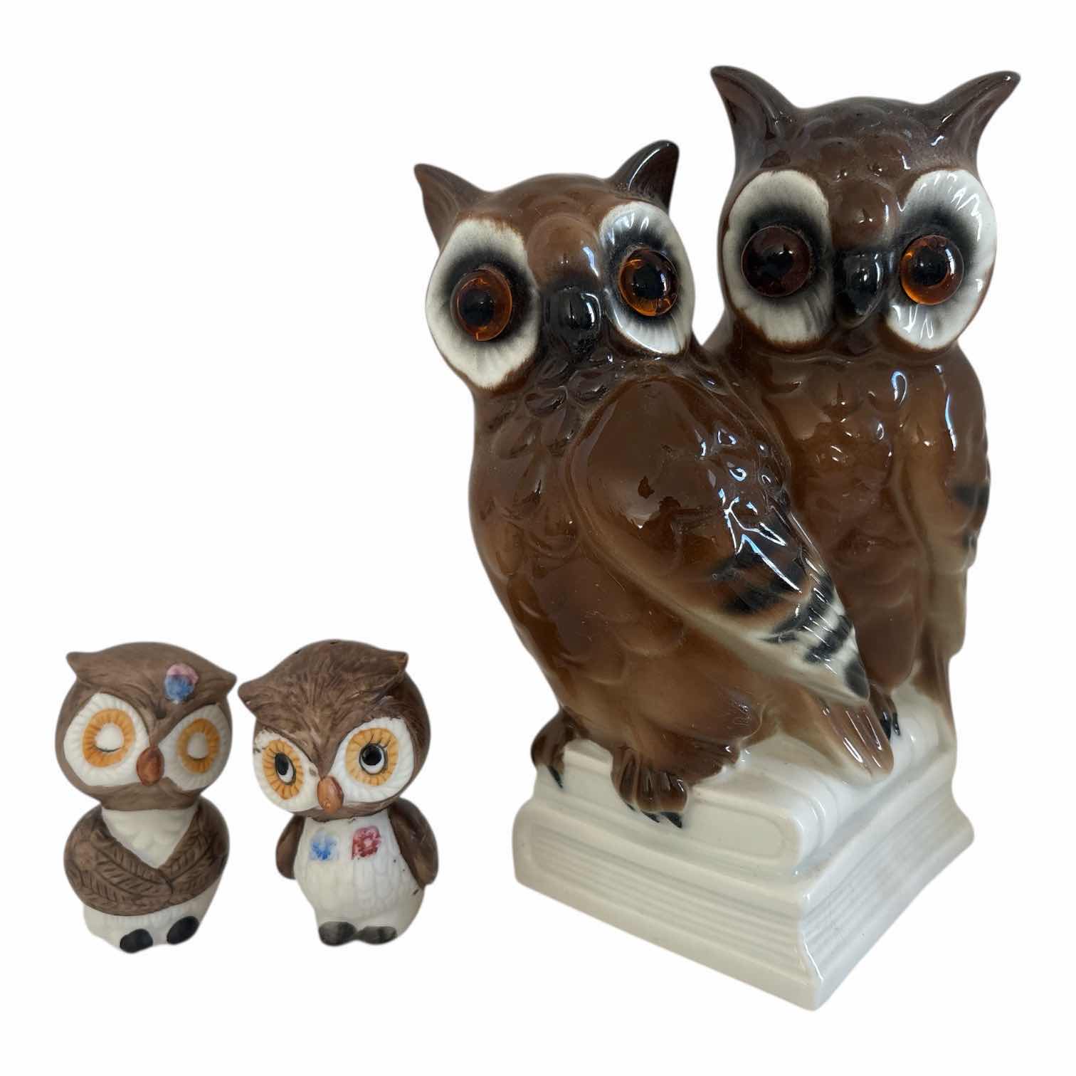 Photo 1 of (3)PCS OWL CERAMIC FIGURINE