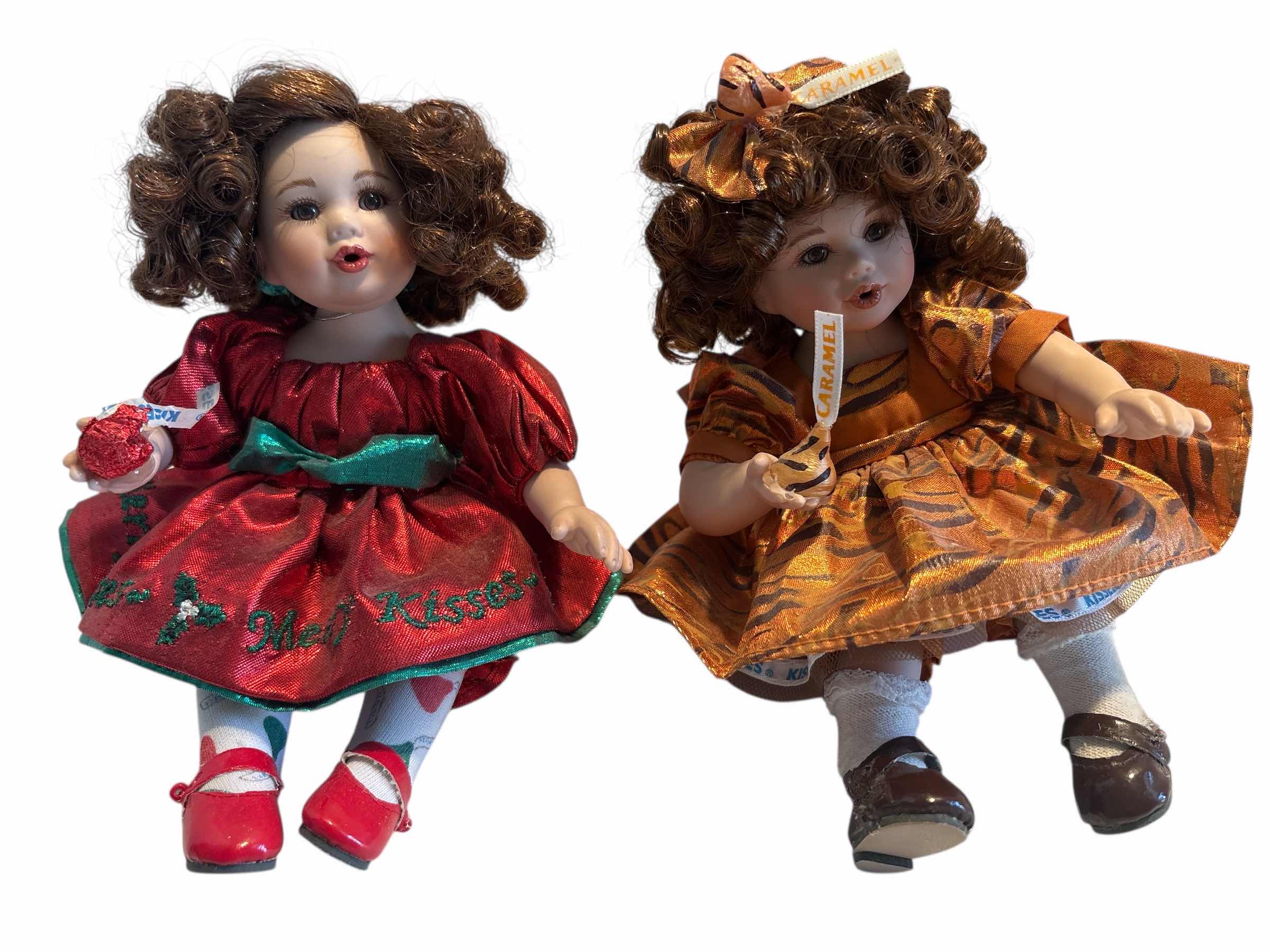 Photo 1 of (2)PCS MARIE OSMOND HERSHEY KISSES PORCELAIN DOLL H6.5”