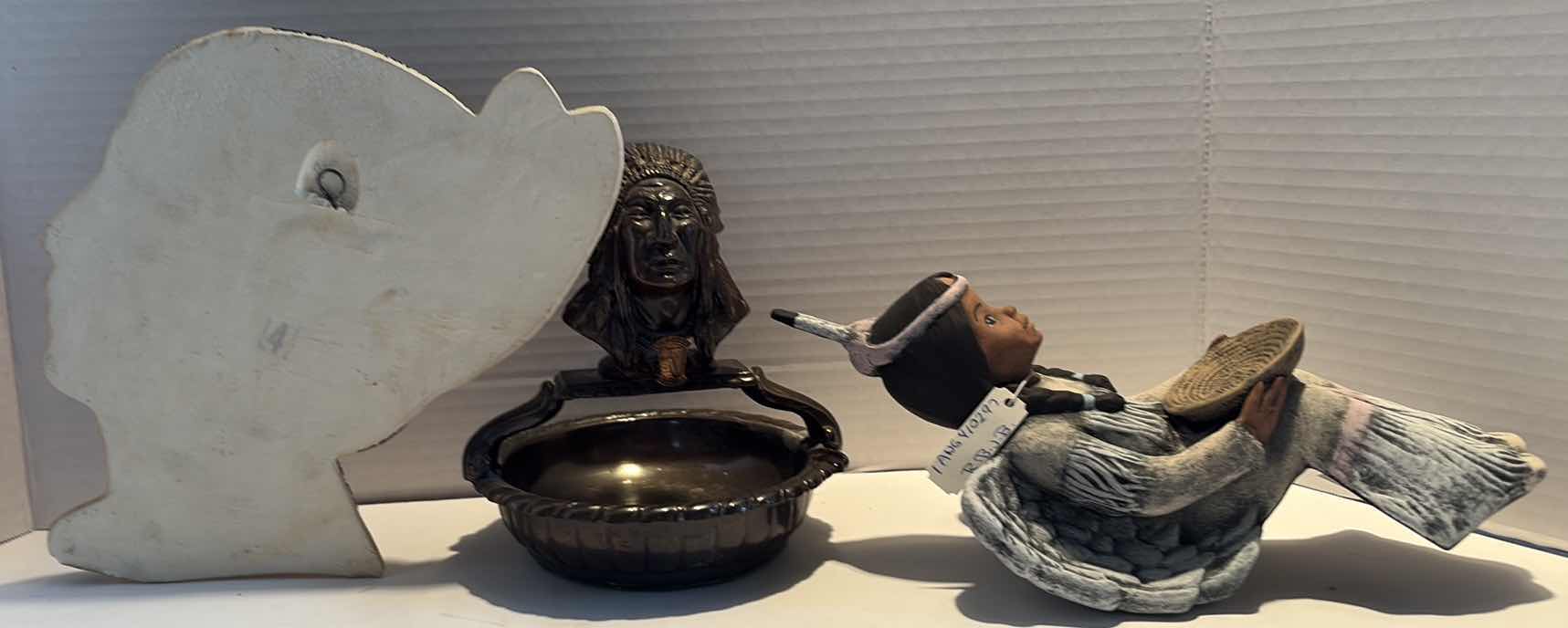 Photo 1 of (3)PCS NATIVE AMERICAN DECOR AND BRASS ASHTRAY