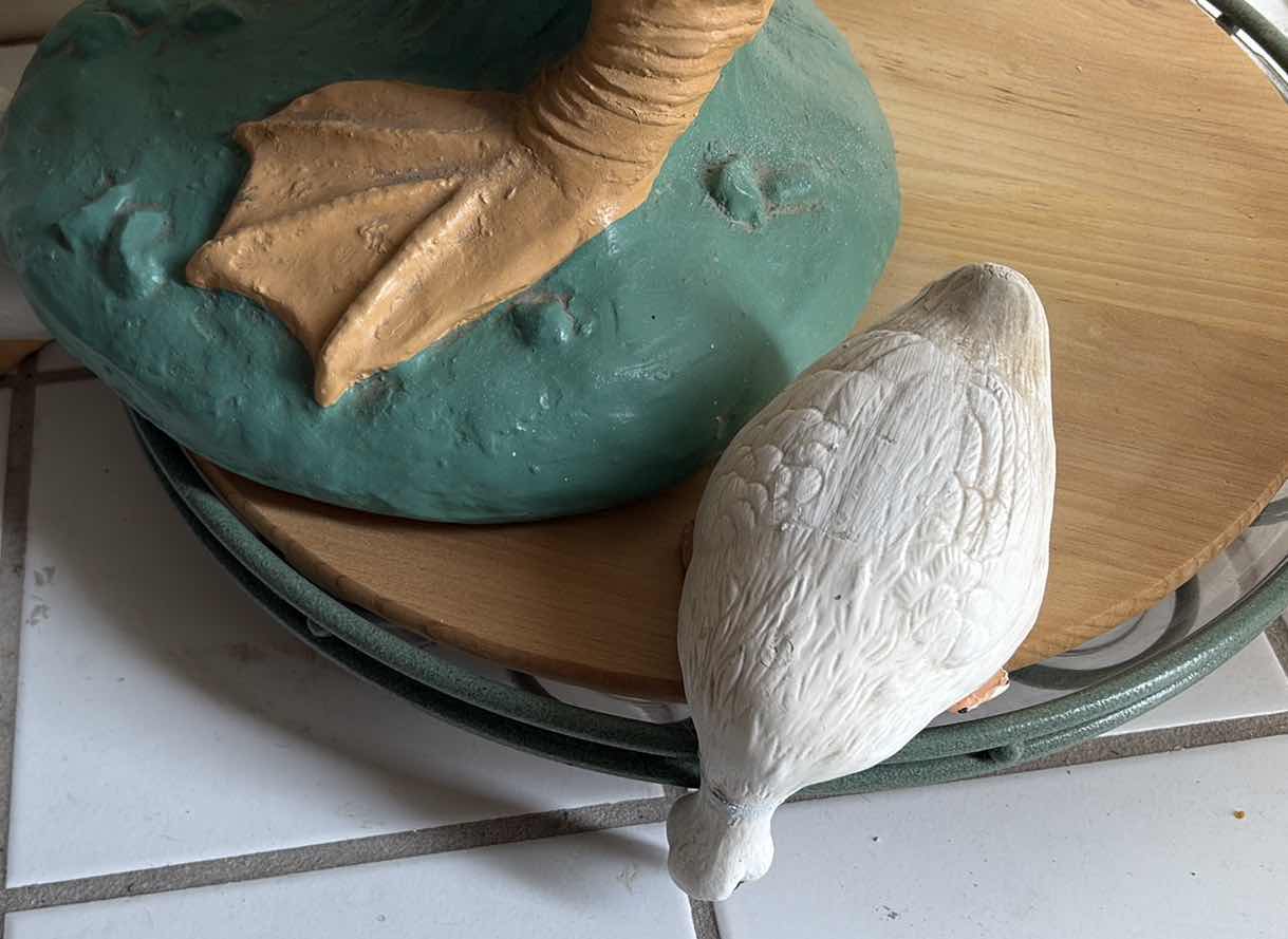 Photo 1 of (3)PCS DUCKS CONCRETE FIGURINES H30”