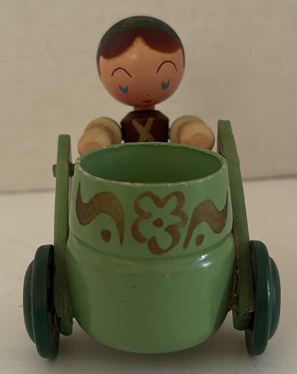 Photo 1 of (2)PCS VINTAGE WOOD FIGURE HAND-PAINTED H3”