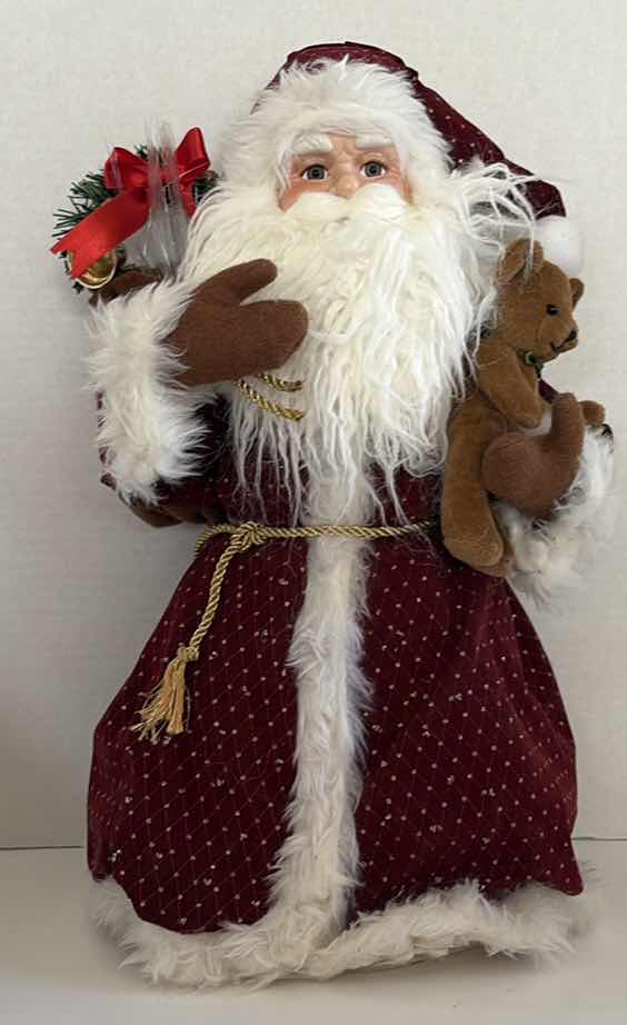 Photo 1 of (3)PCS SANTA TREE TOPPER, ORNAMENTS AND PILLOW H16”
