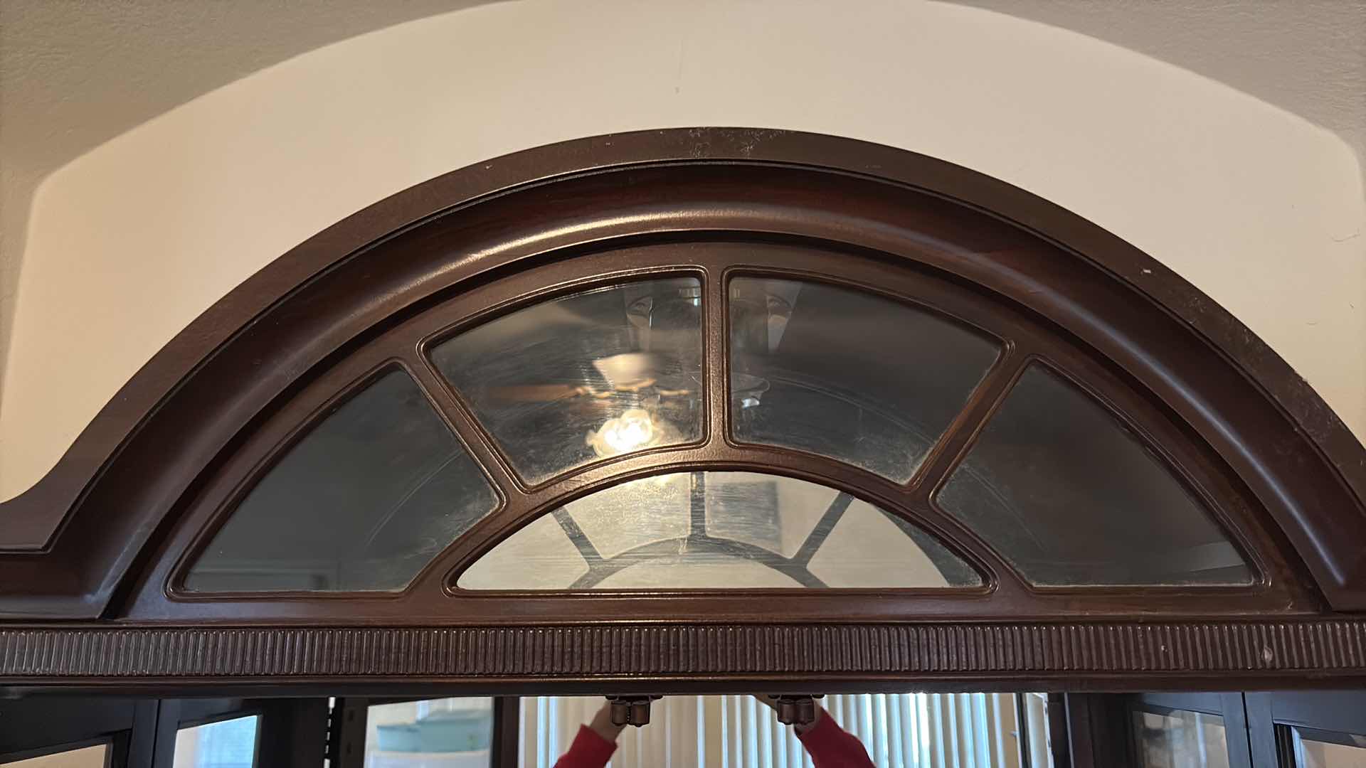 Photo 1 of 4 SHELF CHERRY WOOD CURIO CABINET 34”X12”H80”