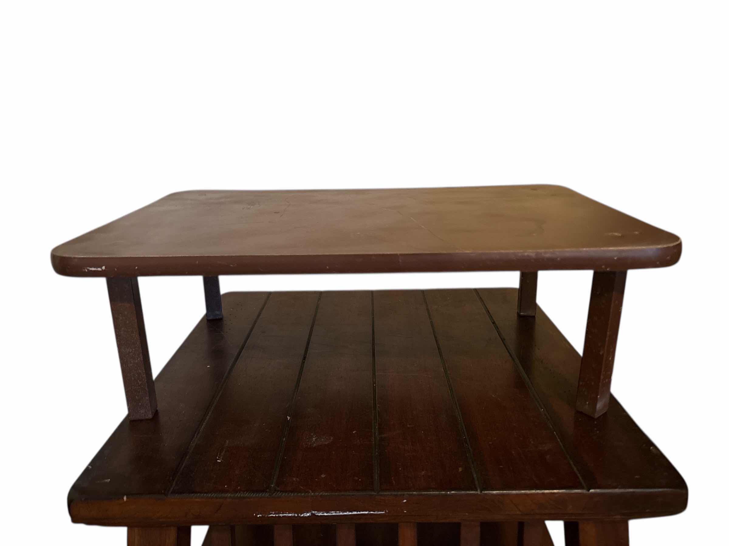 Photo 1 of (2)PCS WOOD TABLE H24”