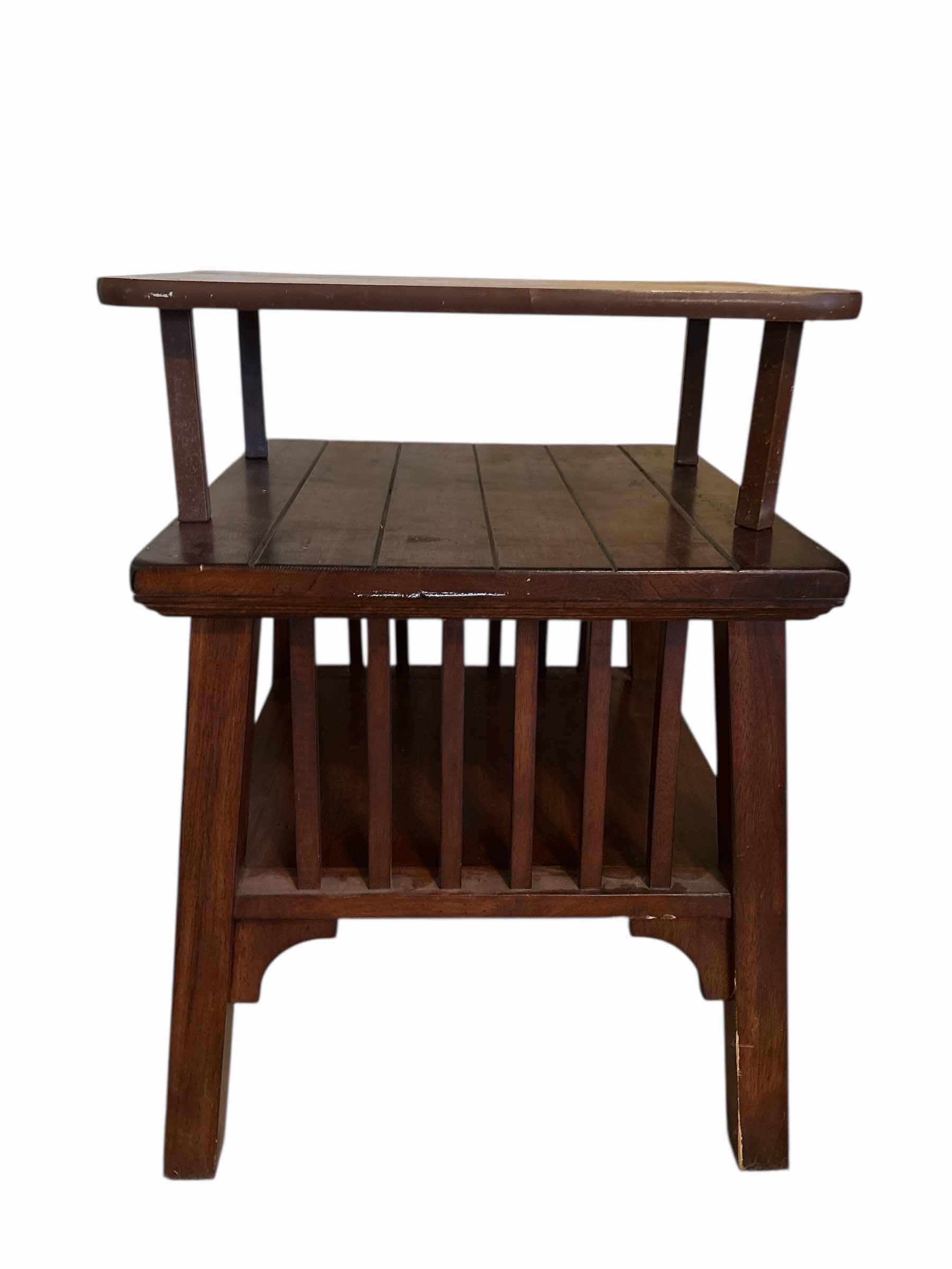 Photo 1 of (2)PCS WOOD TABLE H24”