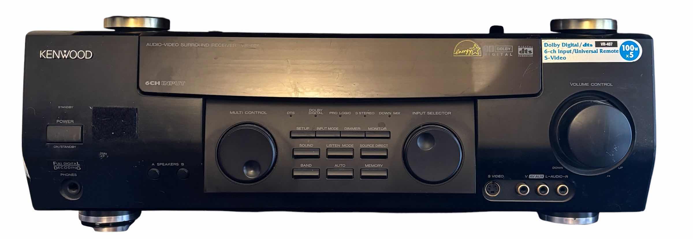 Photo 1 of KENWOOD VR-407 AUDIO VIDEO SURROUND RECEIVER