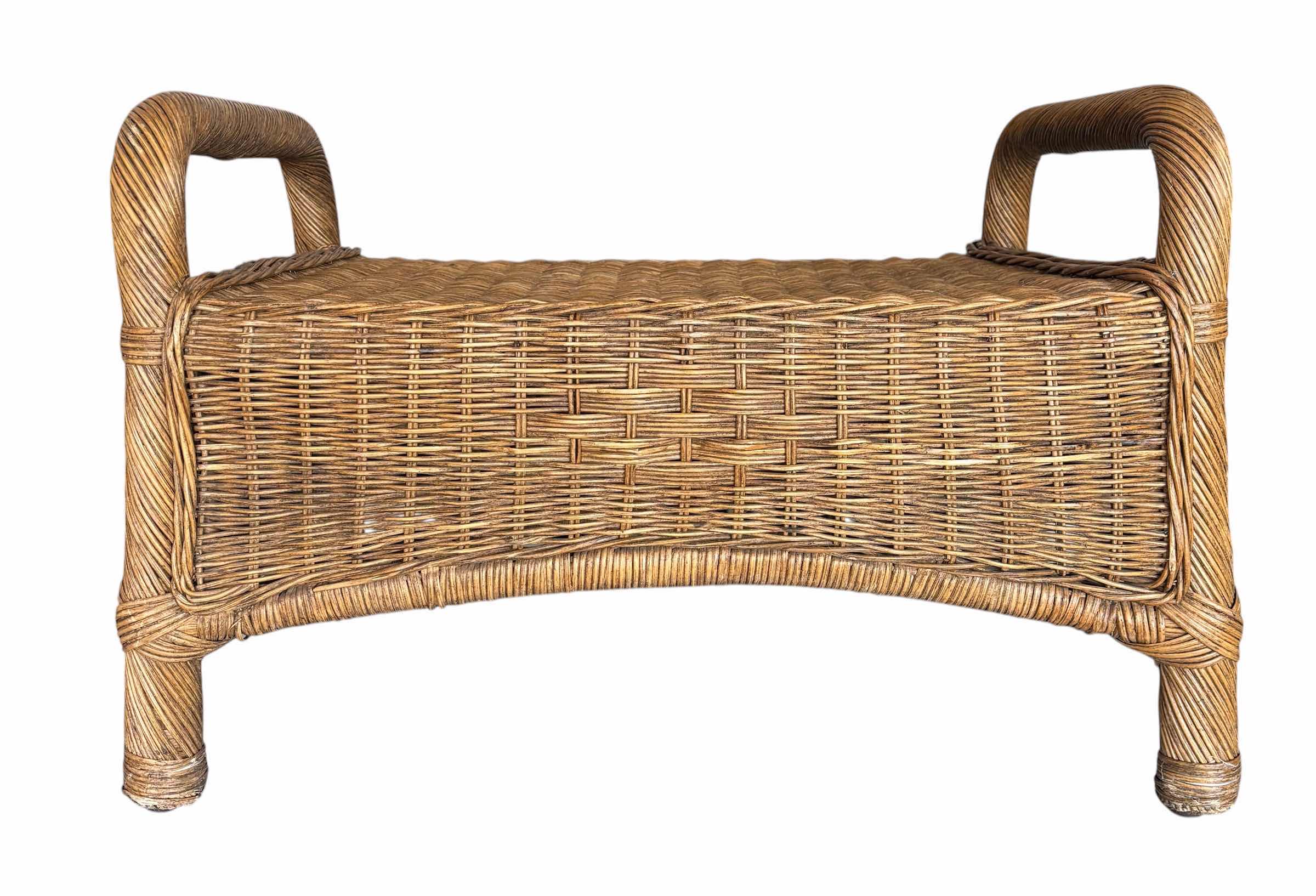 Photo 1 of VINTAGE WICKER OR RATTAN OTTOMAN