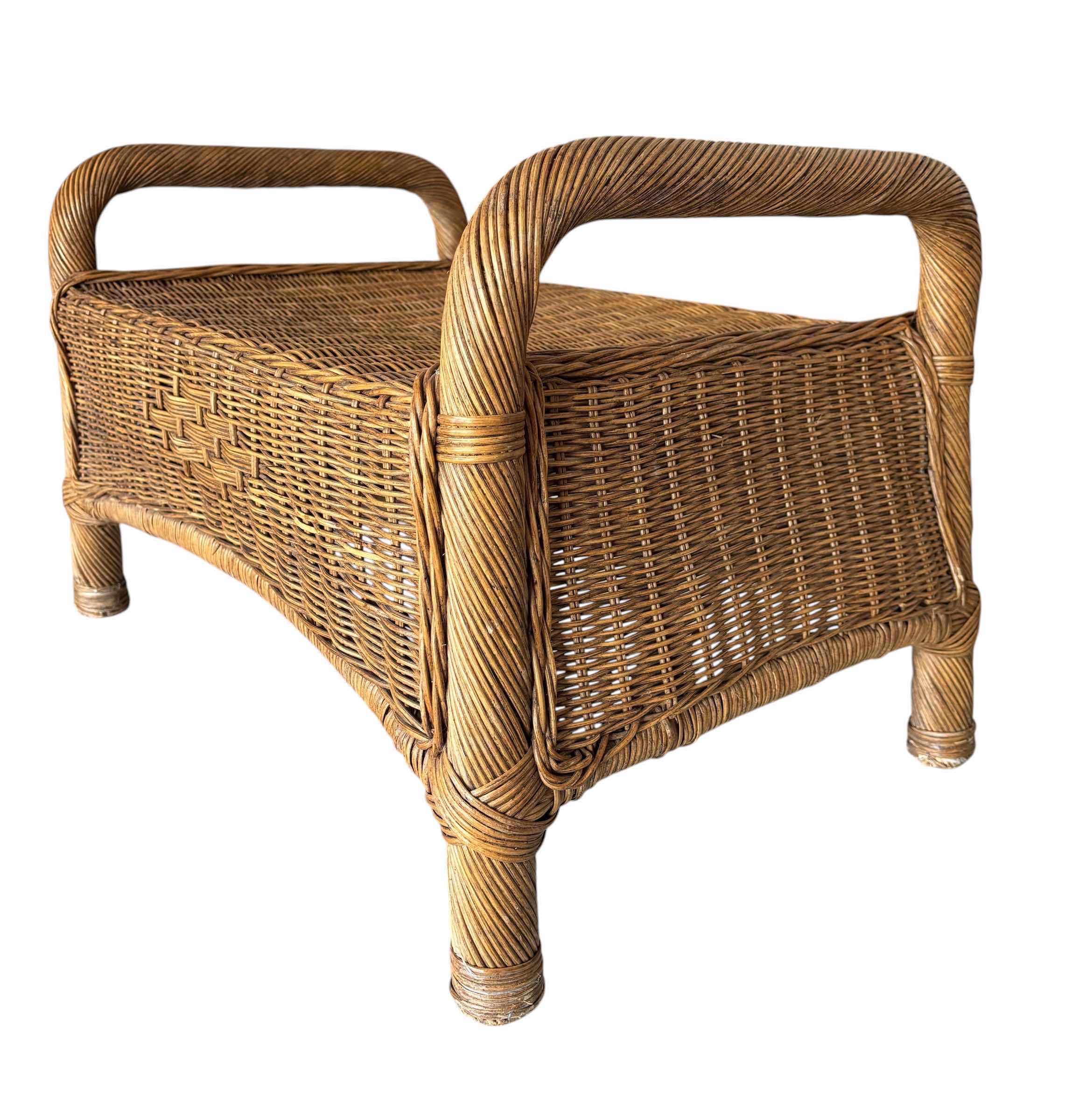 Photo 1 of VINTAGE WICKER OR RATTAN OTTOMAN