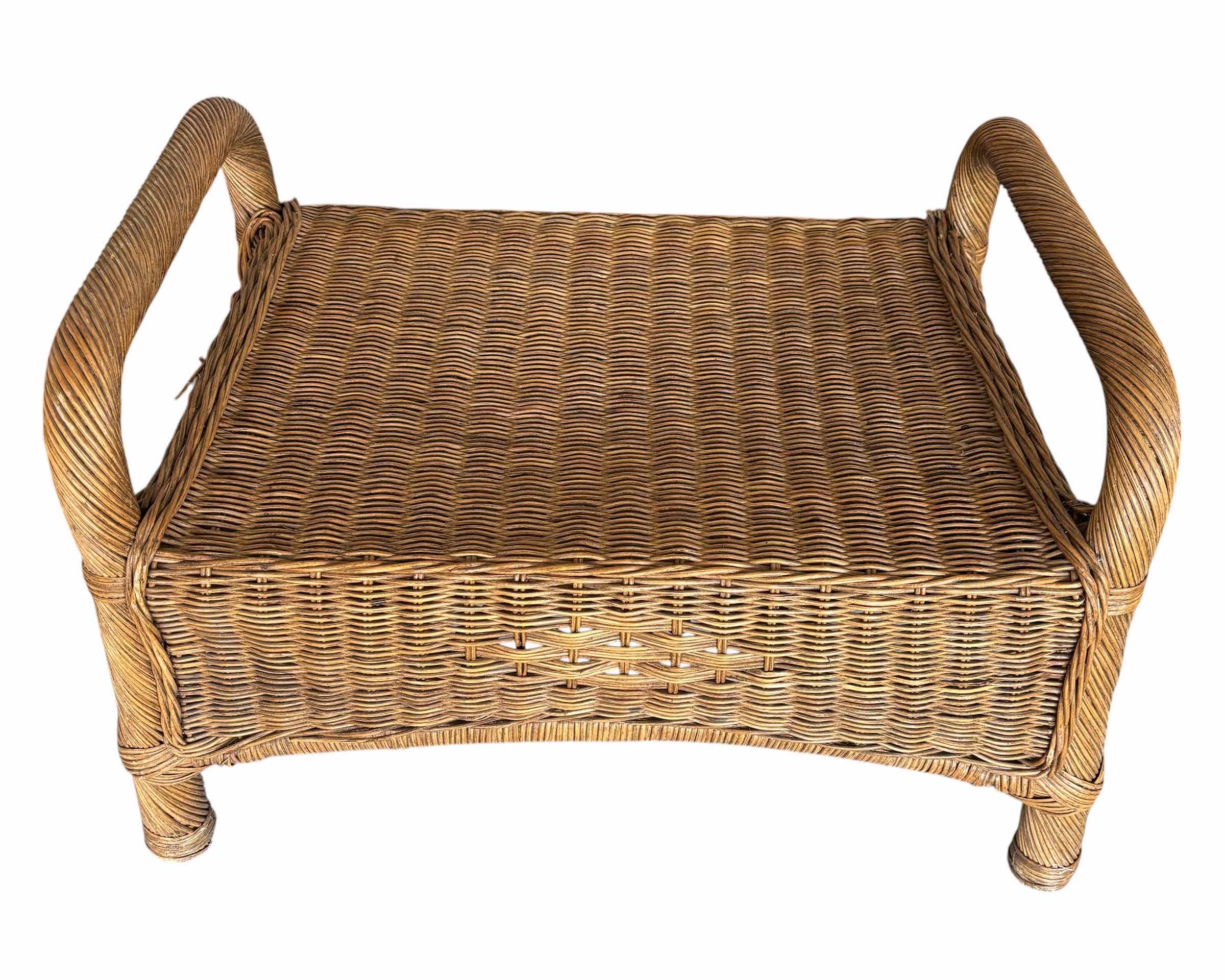 Photo 1 of VINTAGE WICKER OR RATTAN OTTOMAN