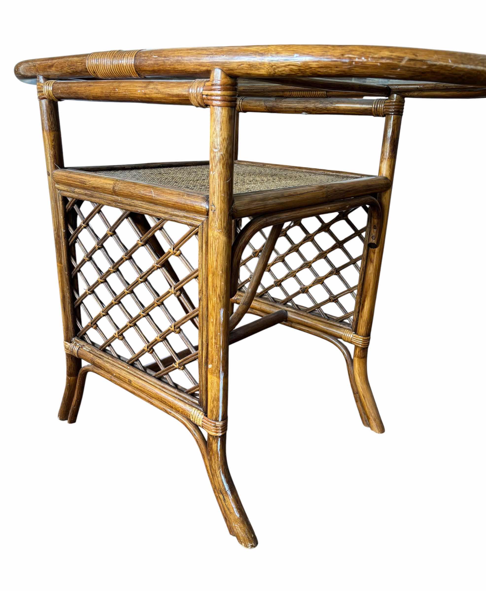 Photo 1 of VINTAGE MCM RATTAN & BAMBOO OVAL TABLE
