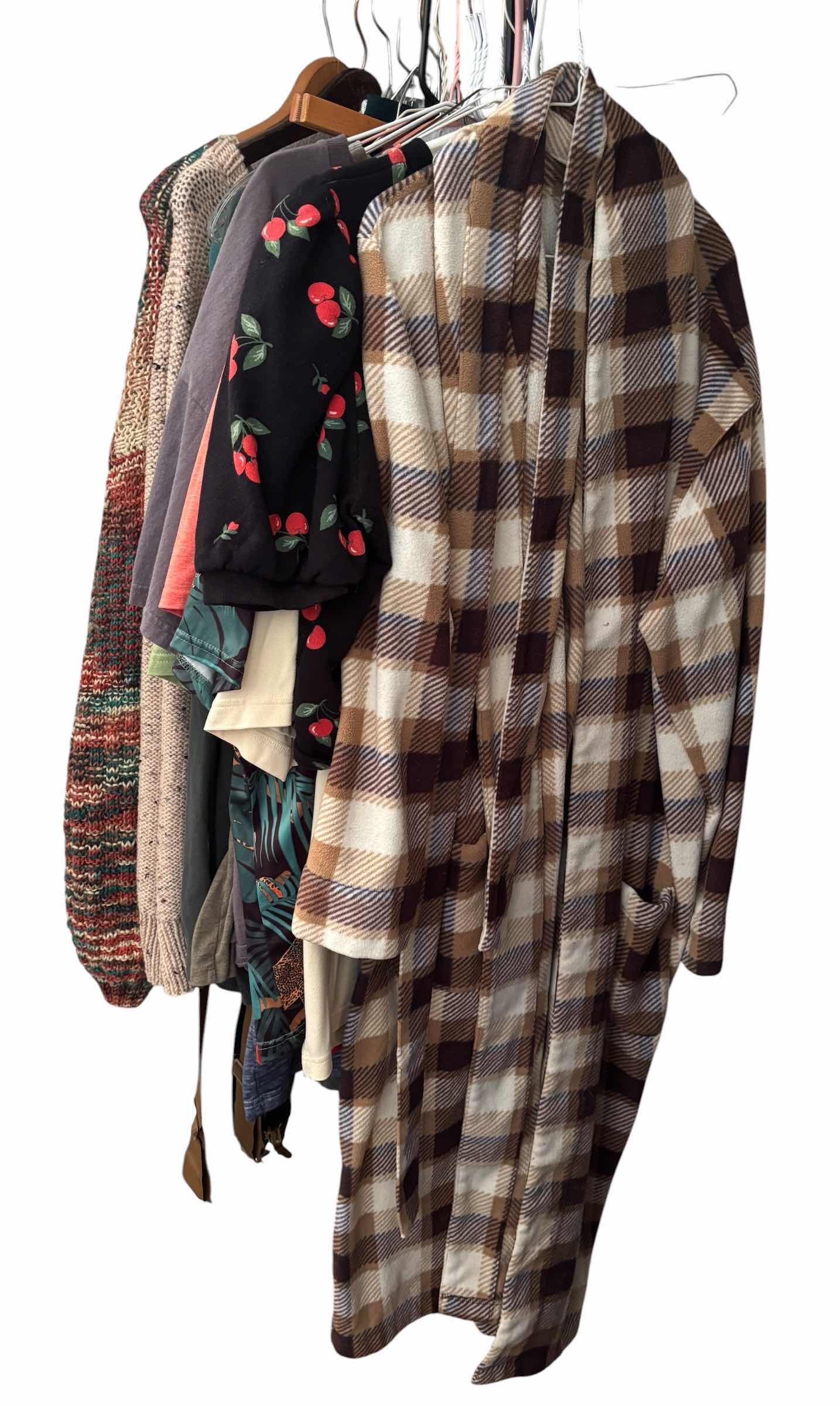 Photo 1 of SHIRTS, ROBES, SWEATERS SIZE 2X & SIZE XL SLIPPERS