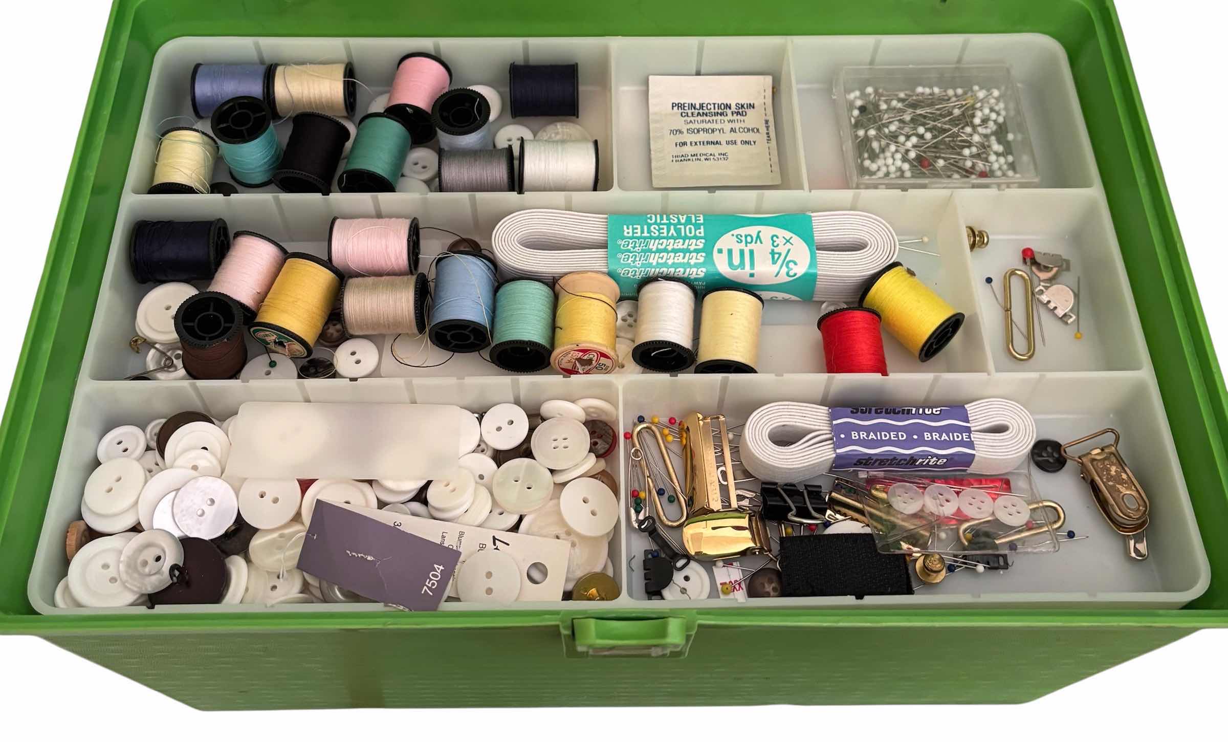 Photo 1 of VINTAGE SEWING BOX WITH SUPPLIES