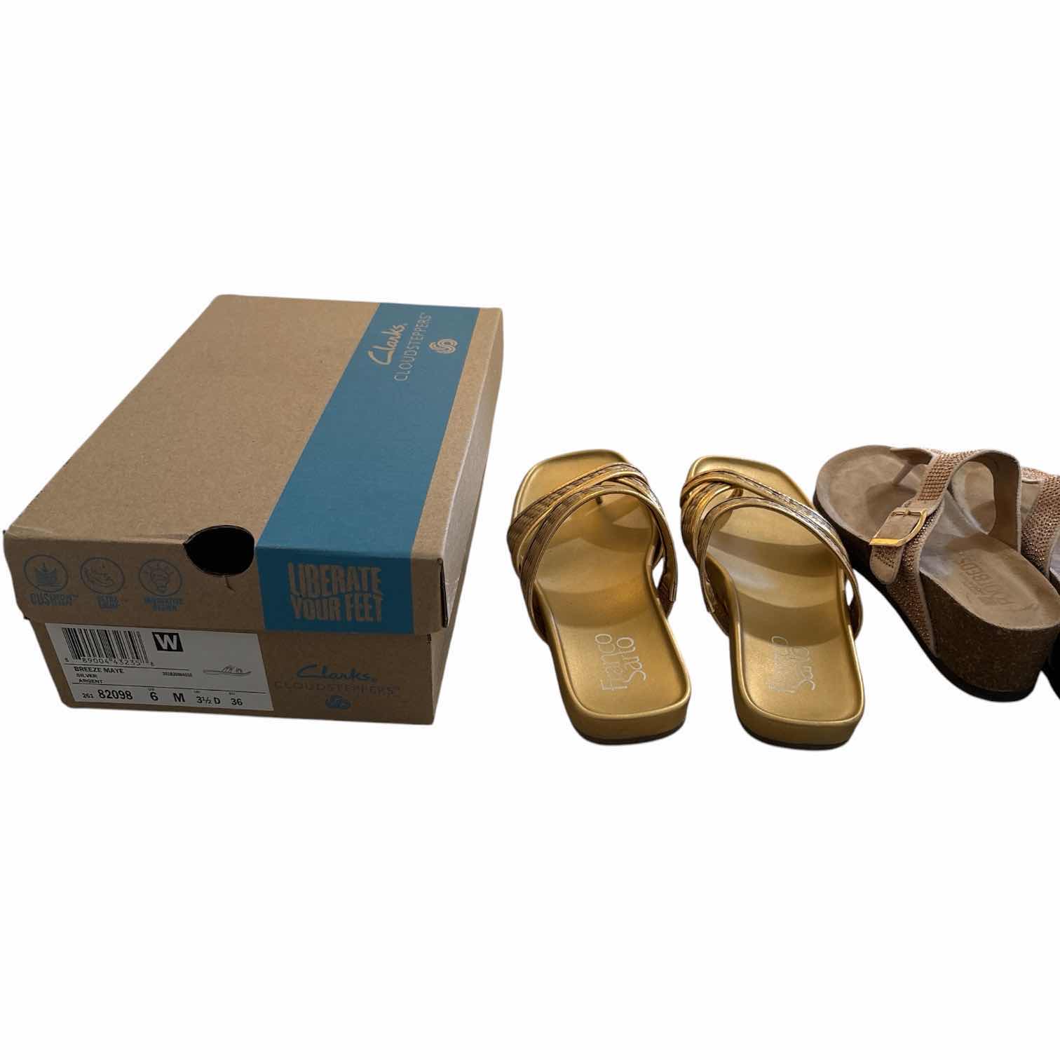 Photo 1 of (6)PCS WOMENS SHOES-CLARKS SANDALS AND OTHER BRANDS