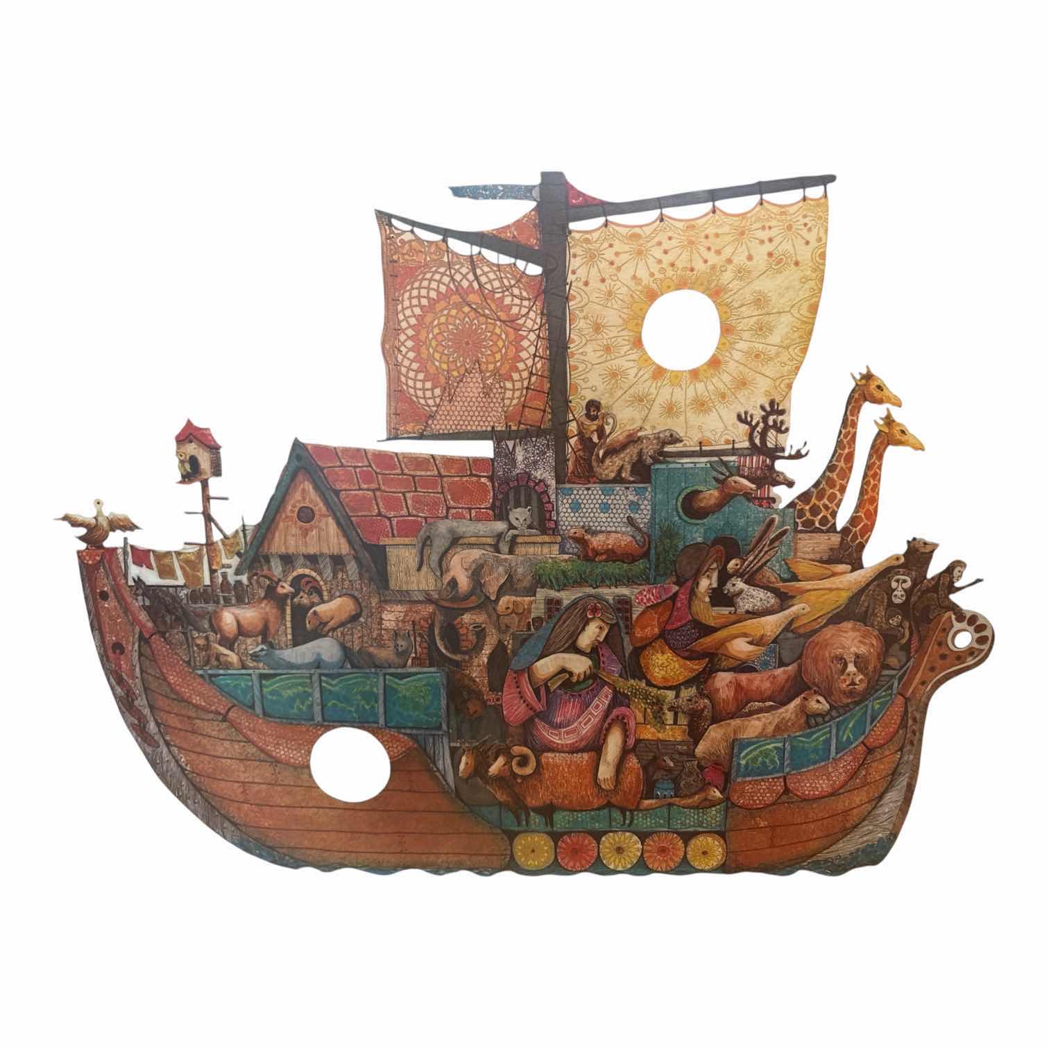 Photo 1 of FRAMED ARTWORK “NOAH AND THE ARK” 88/450 IN GOLD STYLE FRAME SIGNED BY ELGI 26.25”X23”