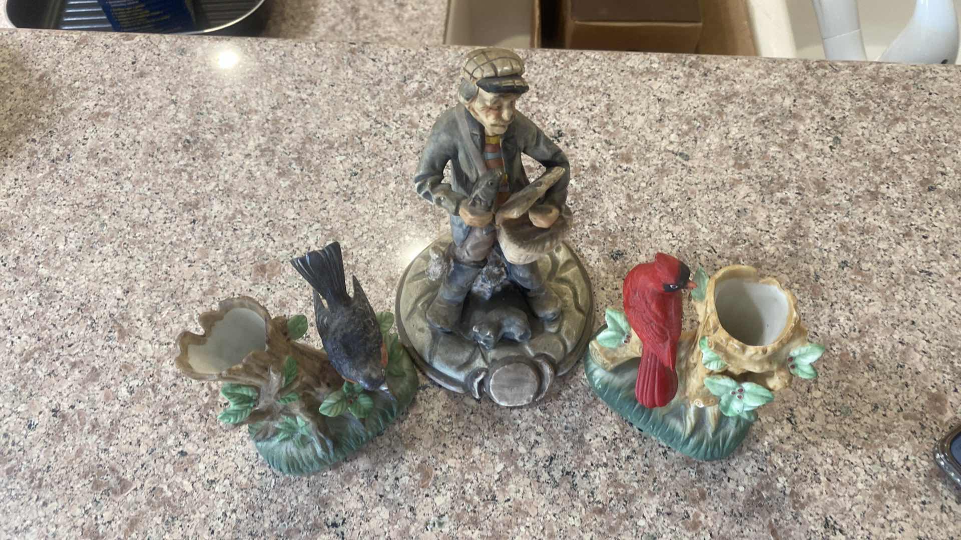 Photo 1 of 2 BIRDS & HOMCO FISHING MAN FIGURINE H 6 1/2”