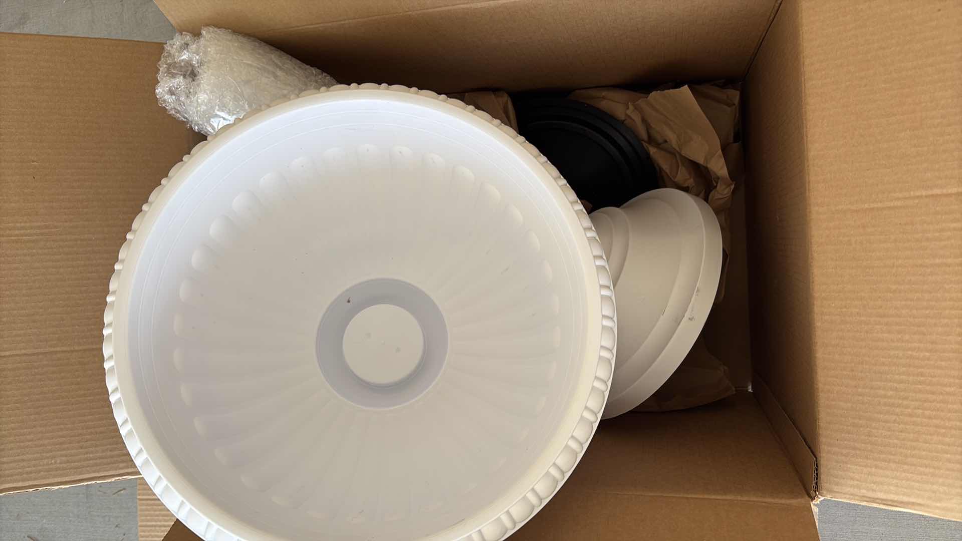 Photo 1 of NIB PLASTIC WHITE BIRD BATH H32”