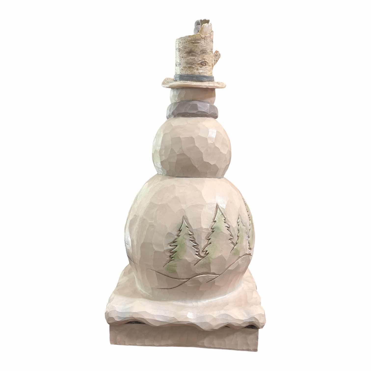 Photo 1 of JIM SHORE WHITE WOODLAND SNOWMAN W/ANIMALS H19”