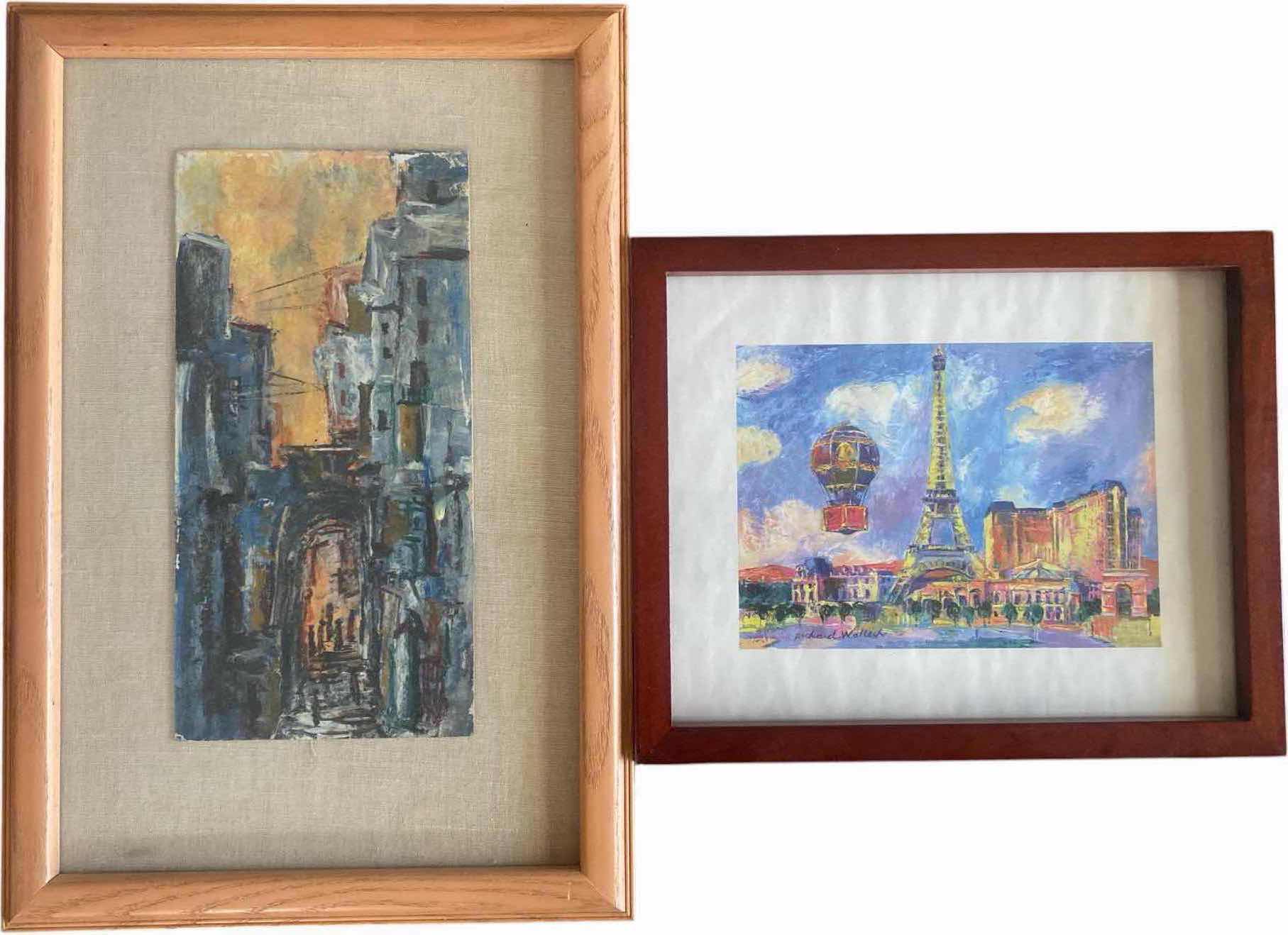 Photo 1 of 2-FRAMED ARTWORK, ARCHITECTURAL PARIS IS SIGNED, LARGEST ARTWORK 10“ X 15“