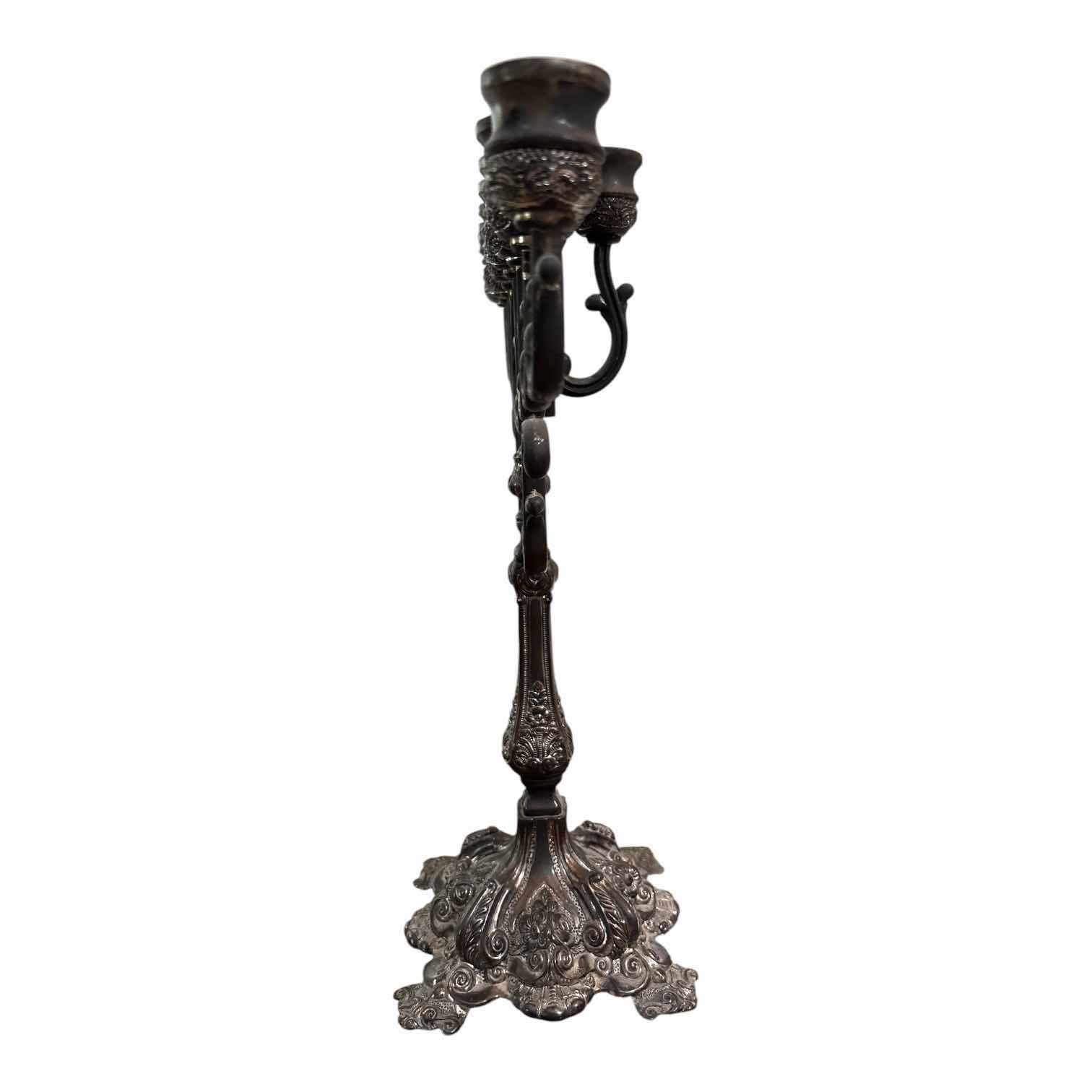 Photo 1 of VINTAGE GODINGER SILVER PLATED MENORAH 8-CANDLE ARMS H13”