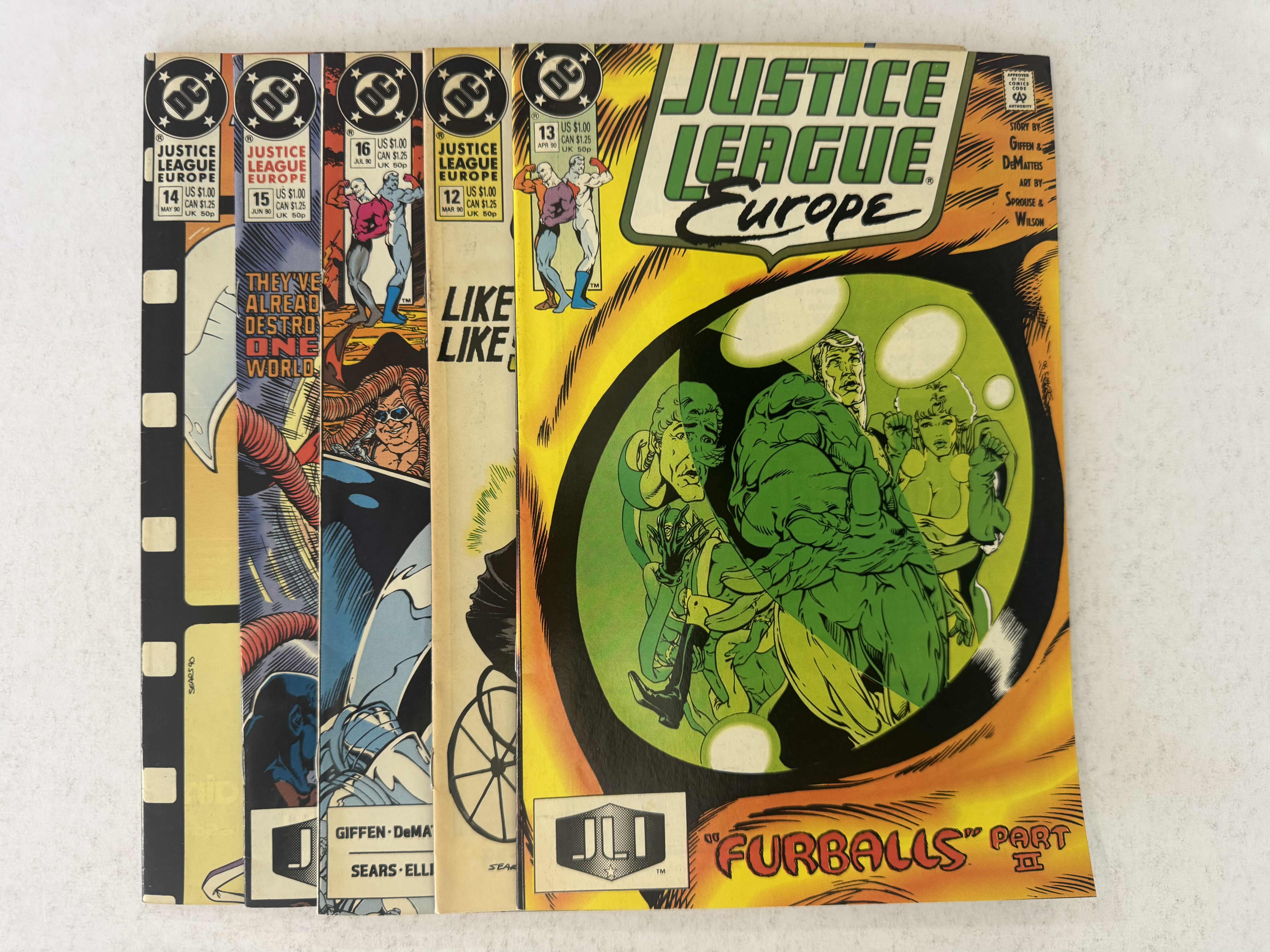 Photo 1 of 9- VINTAGE DC JUSTICE LEAGUE EUROP COMIC BOOKS, ISSUES 12-20