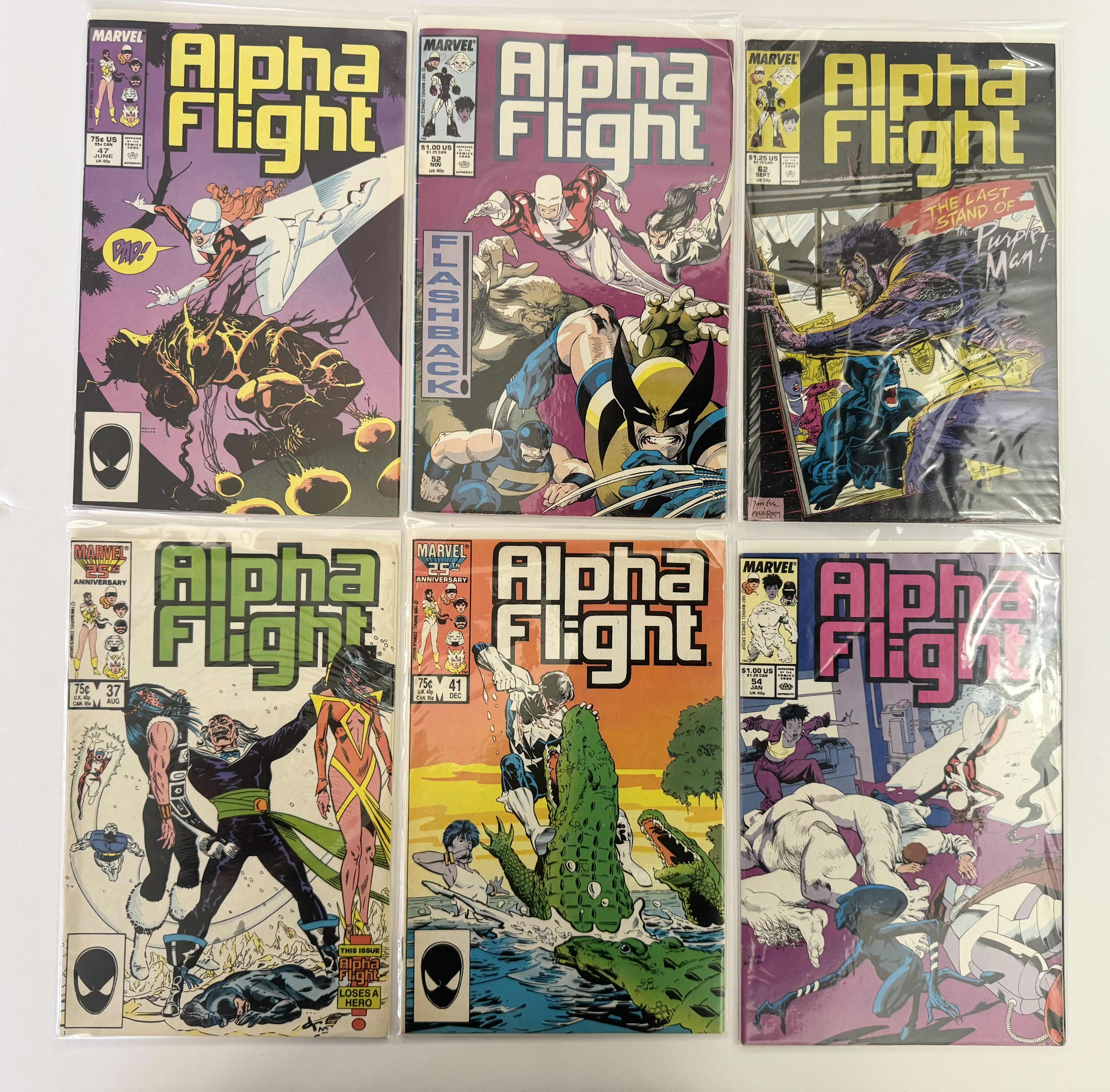 Photo 1 of 6- VINTAGE MARVEL ALPHA FLIGHT COMIC BOOKS