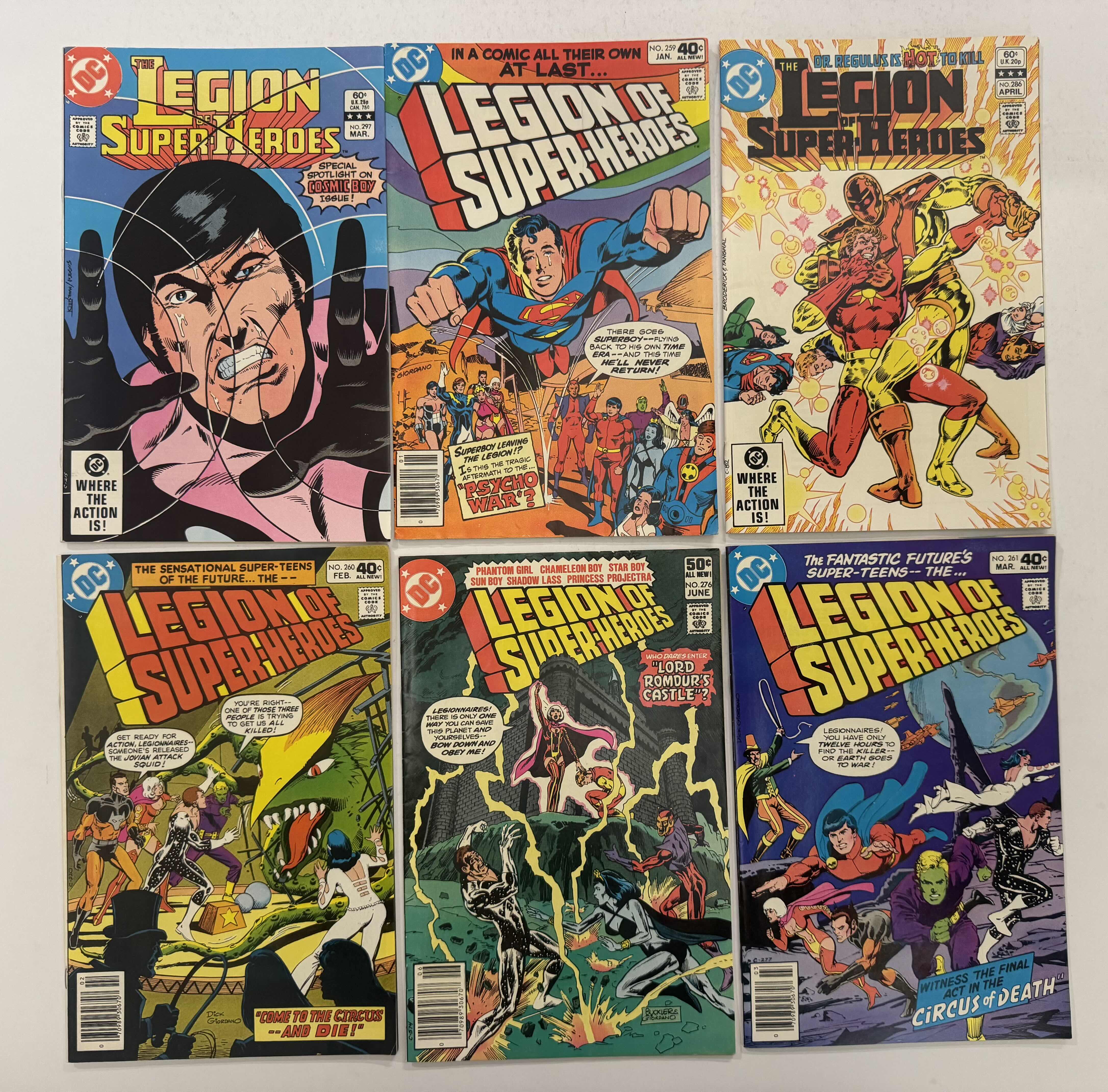 Photo 1 of 6- VINTAGE DC THE LEGION OF SUPER-HEROES COMIC BOOKS
