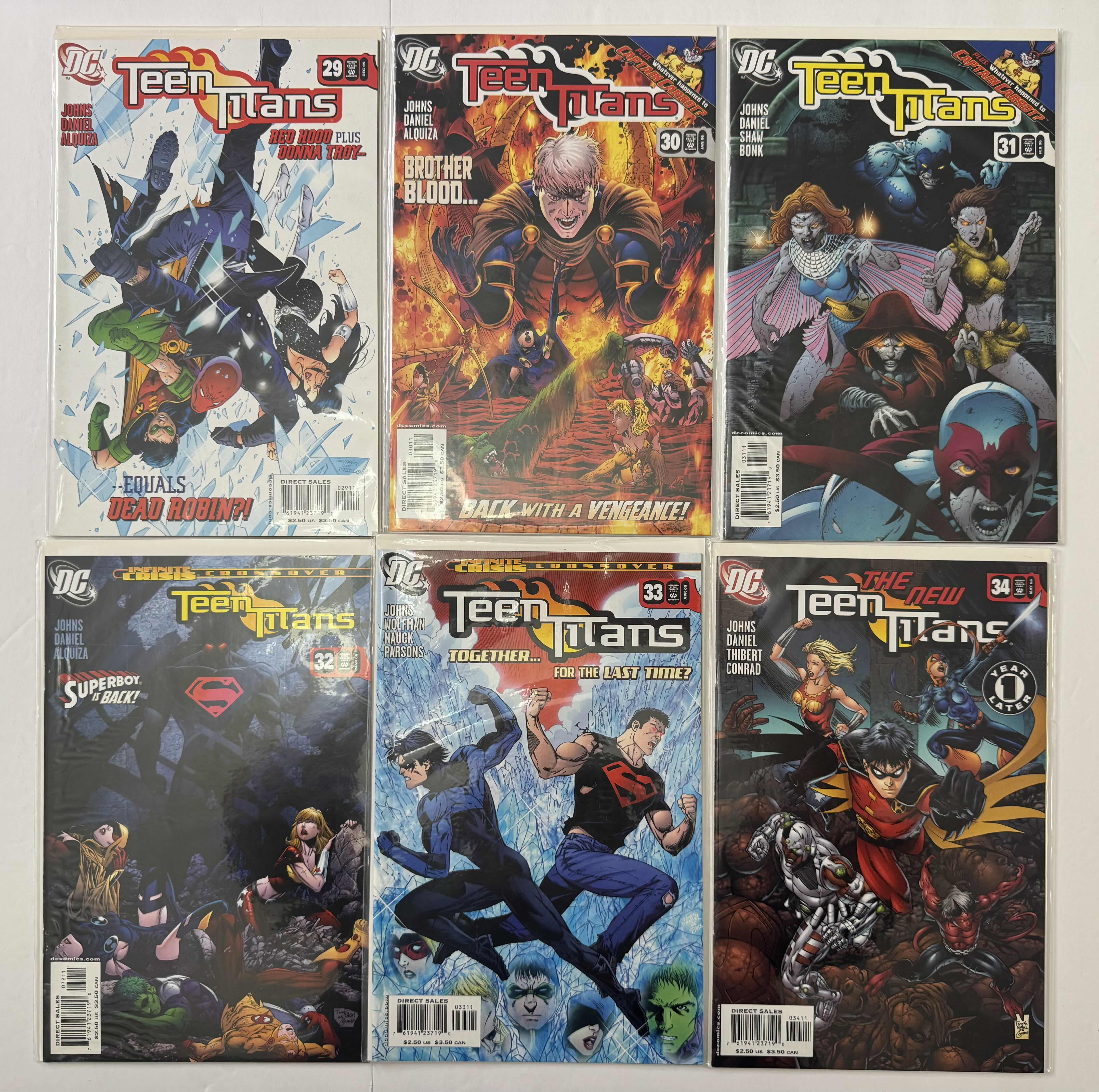 Photo 1 of 6- VINTAGE DC TEEN TITANS COMIC BOOKS