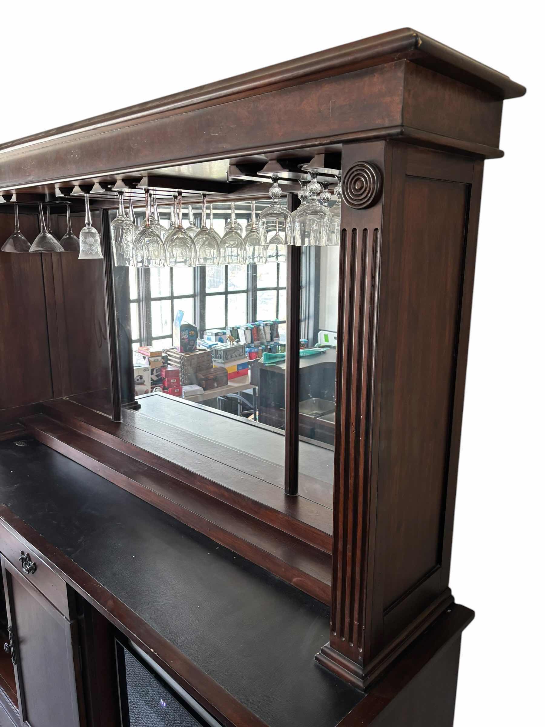 Photo 1 of ECI MONTICELLO MAHOGANY BACK BAR WITH HUTCH 78" X 25" H 80"