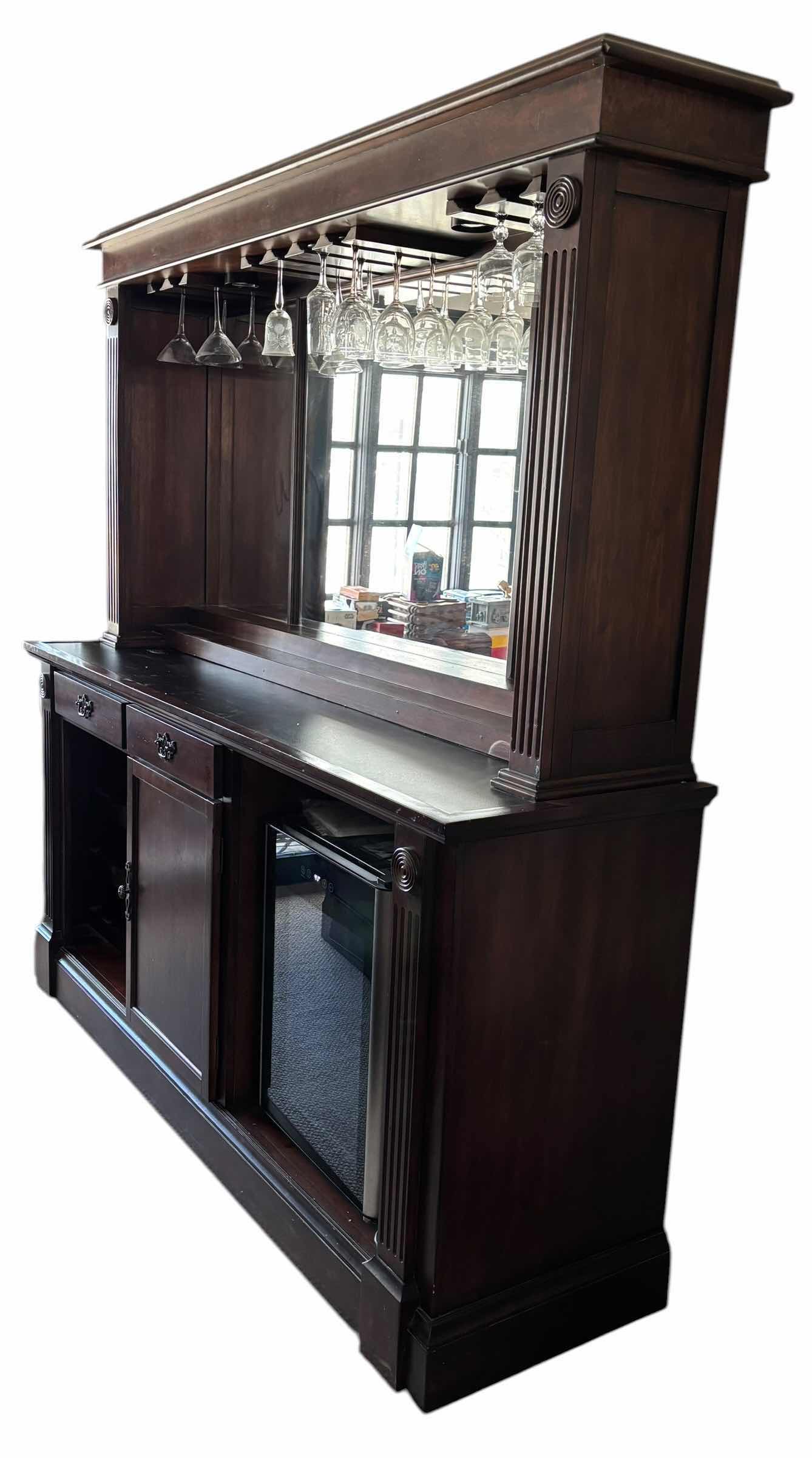 Photo 1 of ECI MONTICELLO MAHOGANY BACK BAR WITH HUTCH 78" X 25" H 80"