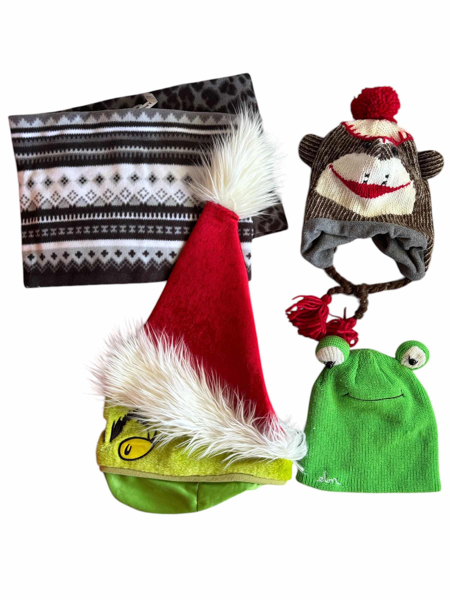Photo 1 of BAG OF HATS, BEANIES, CHARACTER HATS & SCARVES