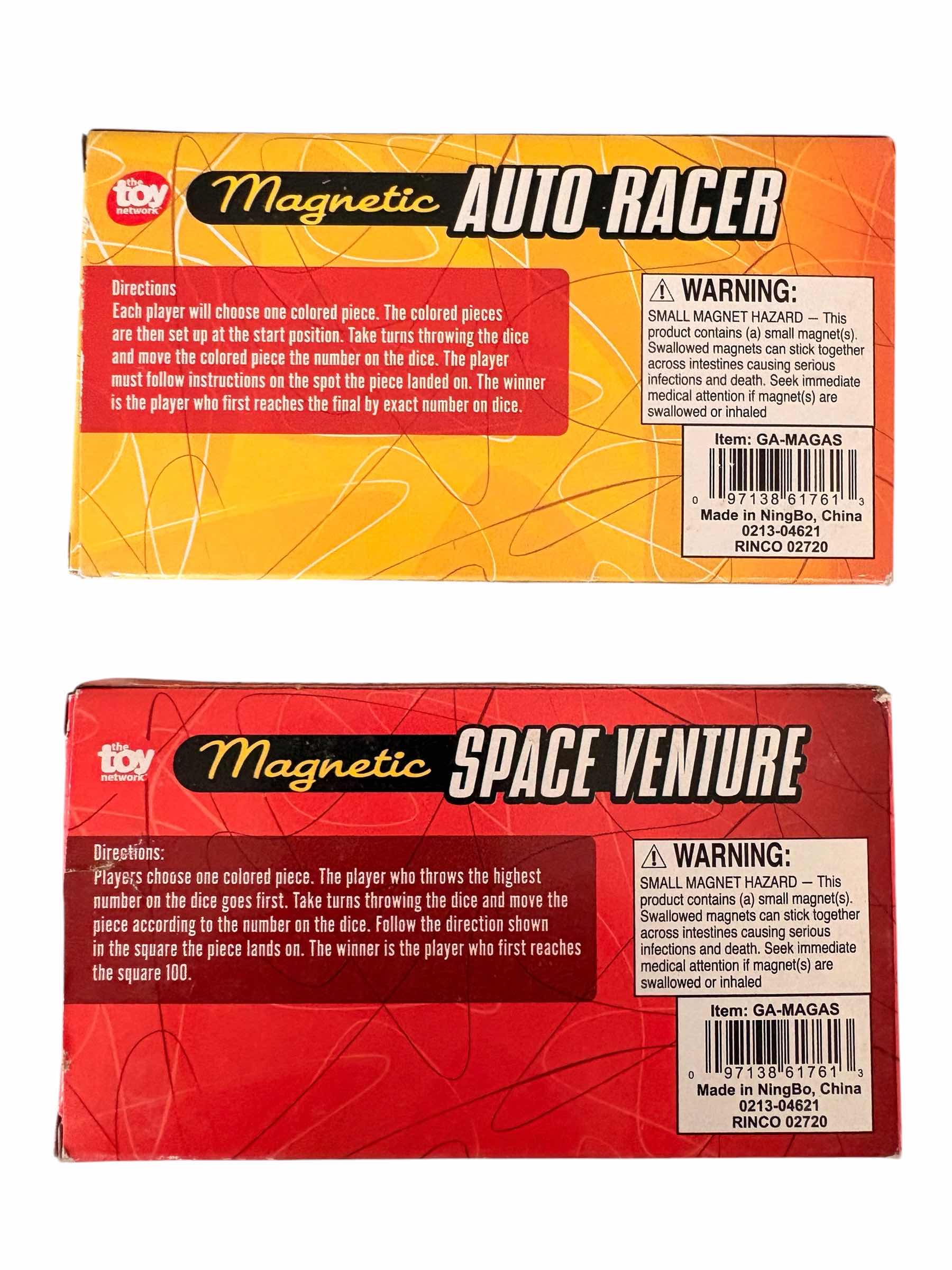 Photo 1 of (3)PCS MAGNETIC SPACE VENTURE AND AUTO RACER GAME AND THROW BACK