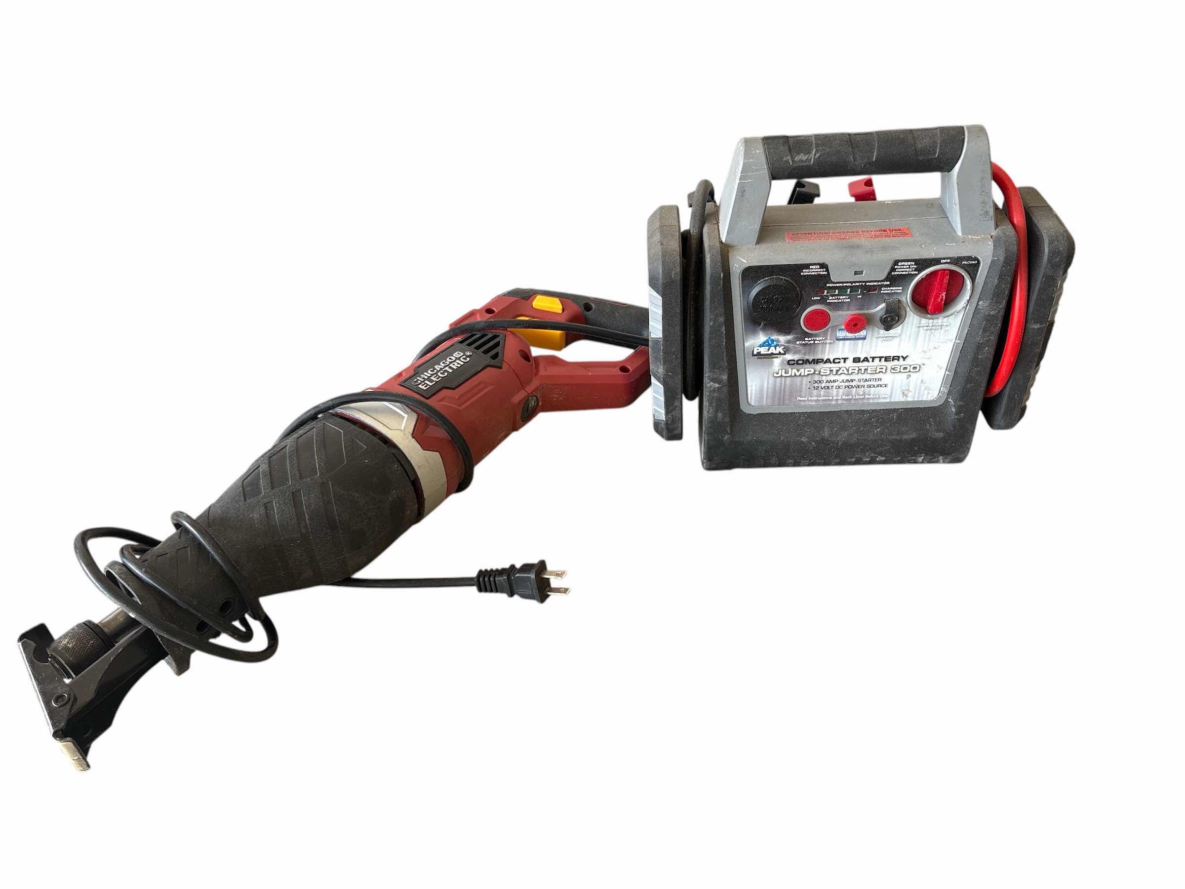 Photo 1 of (2)PCS COMPACT BATTERY JUMP STARTER & CHICAGO ELECTRIC RECIPROCATING