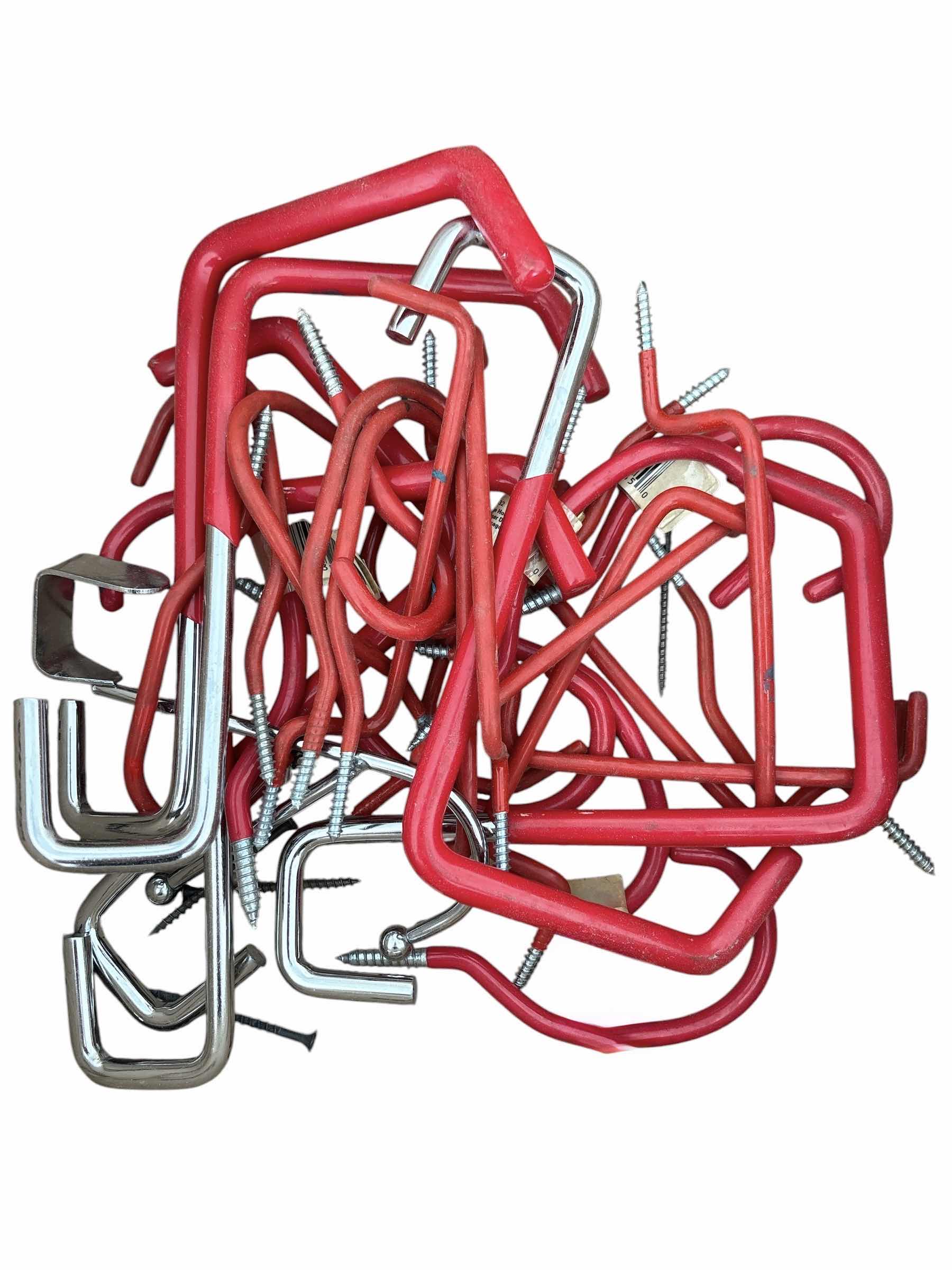 Photo 1 of BOX OF STEEL STORAGE HOOKS-VARIETY OF SIZES