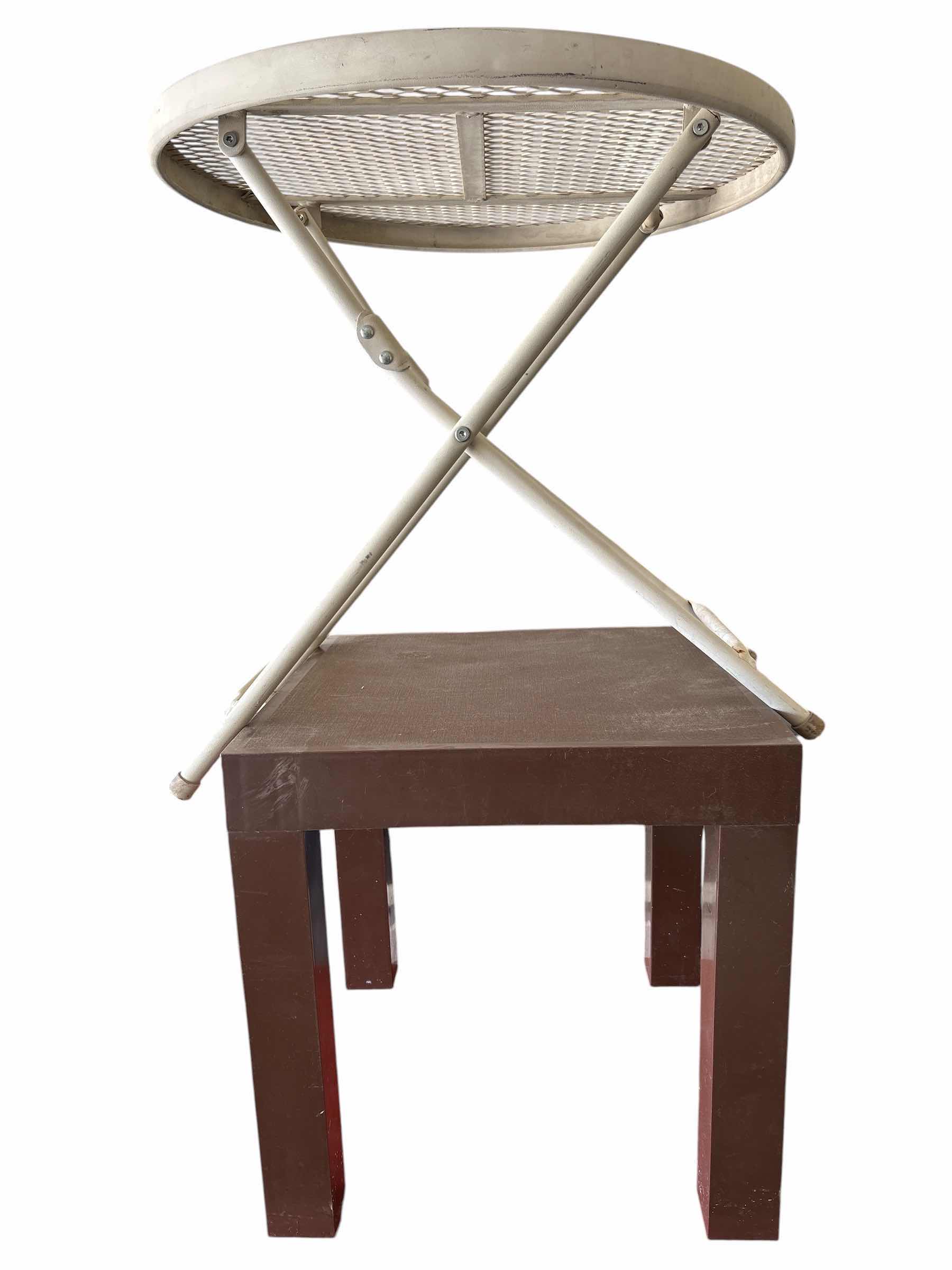 Photo 1 of (3)PCS METAL & WOOD TABLES H24”
