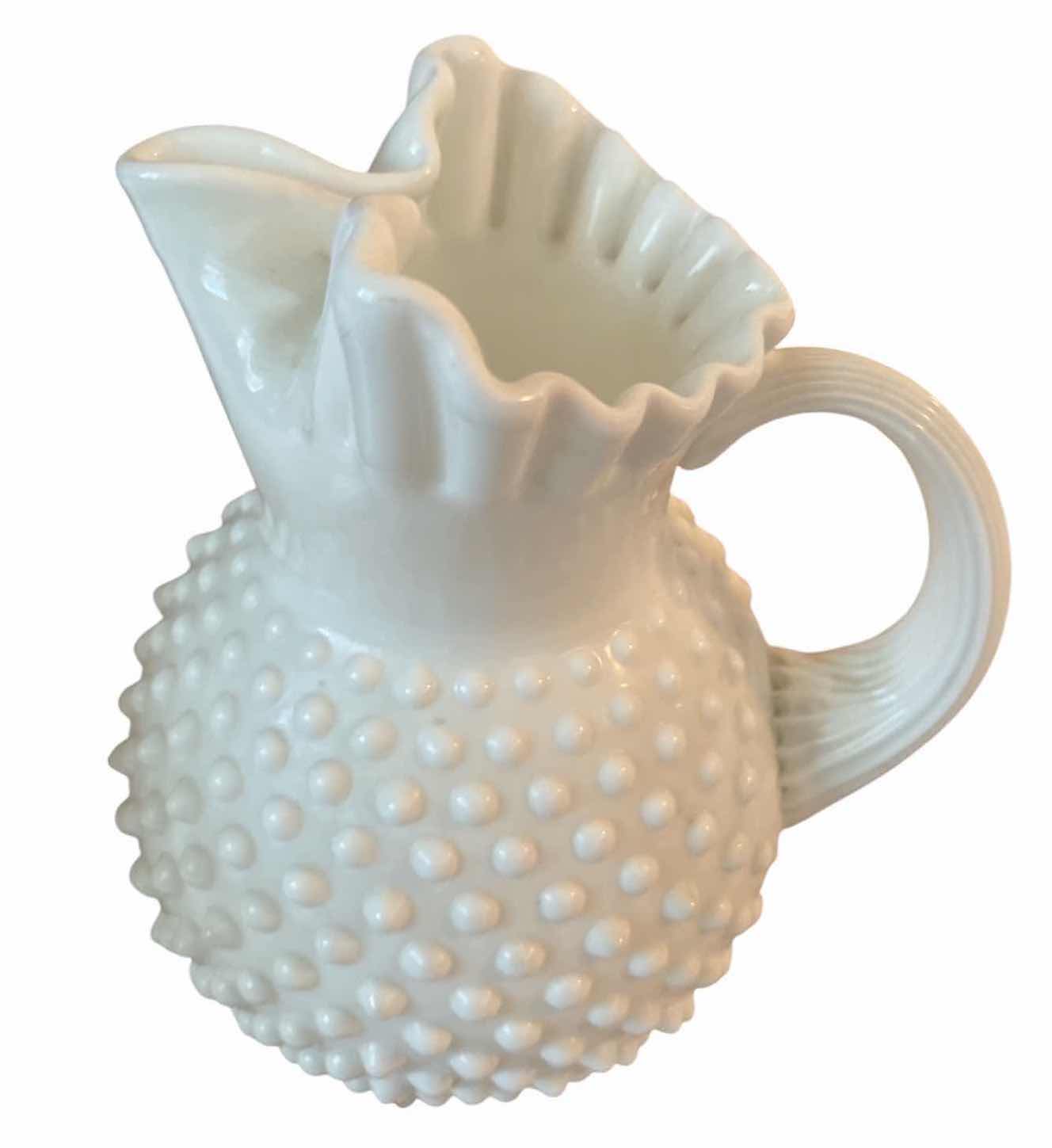 Photo 1 of (2)PCS MILK GLASS BOWL AND PITCHER H9”