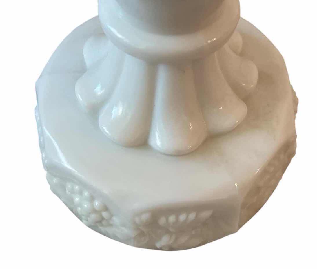 Photo 1 of (2)PCS WESTMORELAND MILK GLASS CANDLE HOLDERS H4”