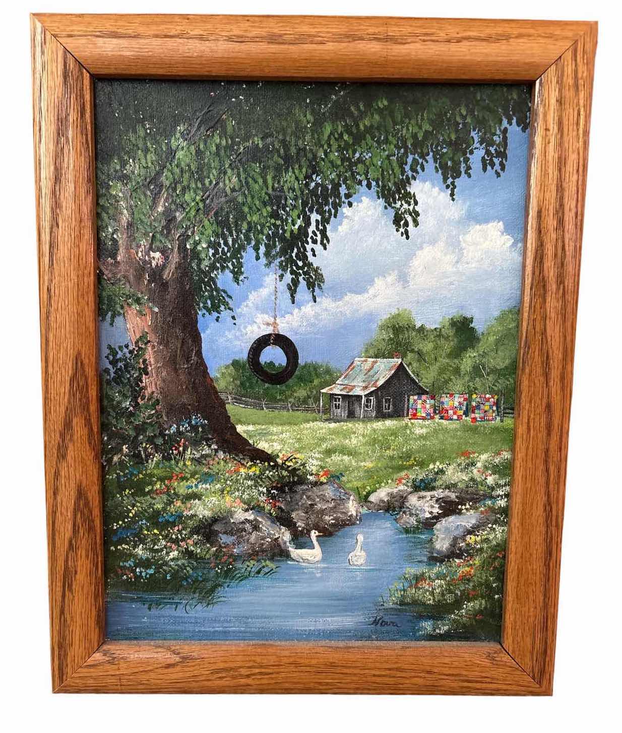 Photo 1 of FRAMED ORIGINAL COUNTRY LANDSCAPE OIL PAINTING, SIGNED 11”X14”