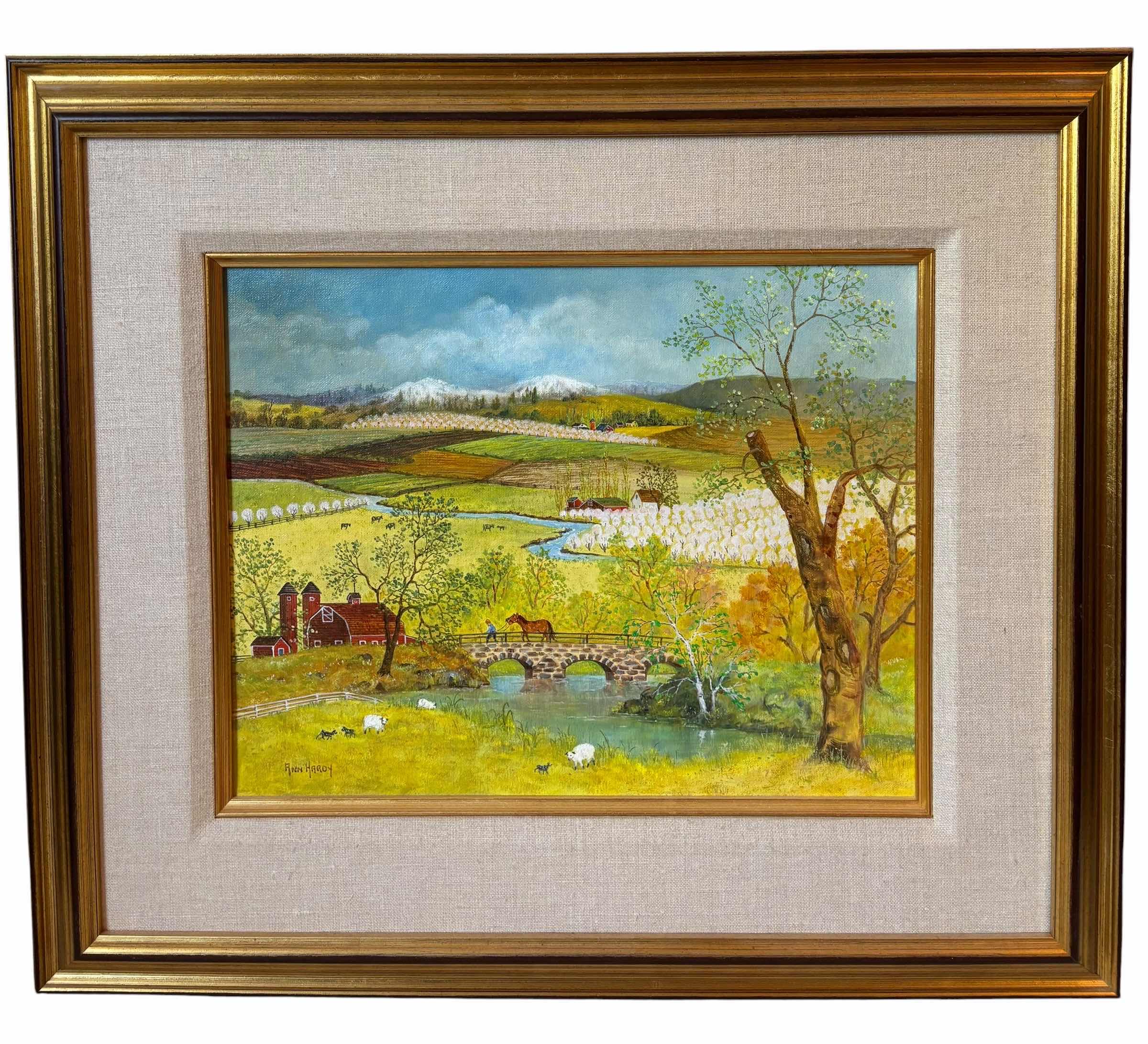 Photo 1 of ORCHIDS IN BLOOM BY ANN HARDY OIL PAINTING 22” X H19” WITH ORIGINAL PURCHASE RECEIPT & CERTIFICATE OF TITLE ($600 IN 1992)