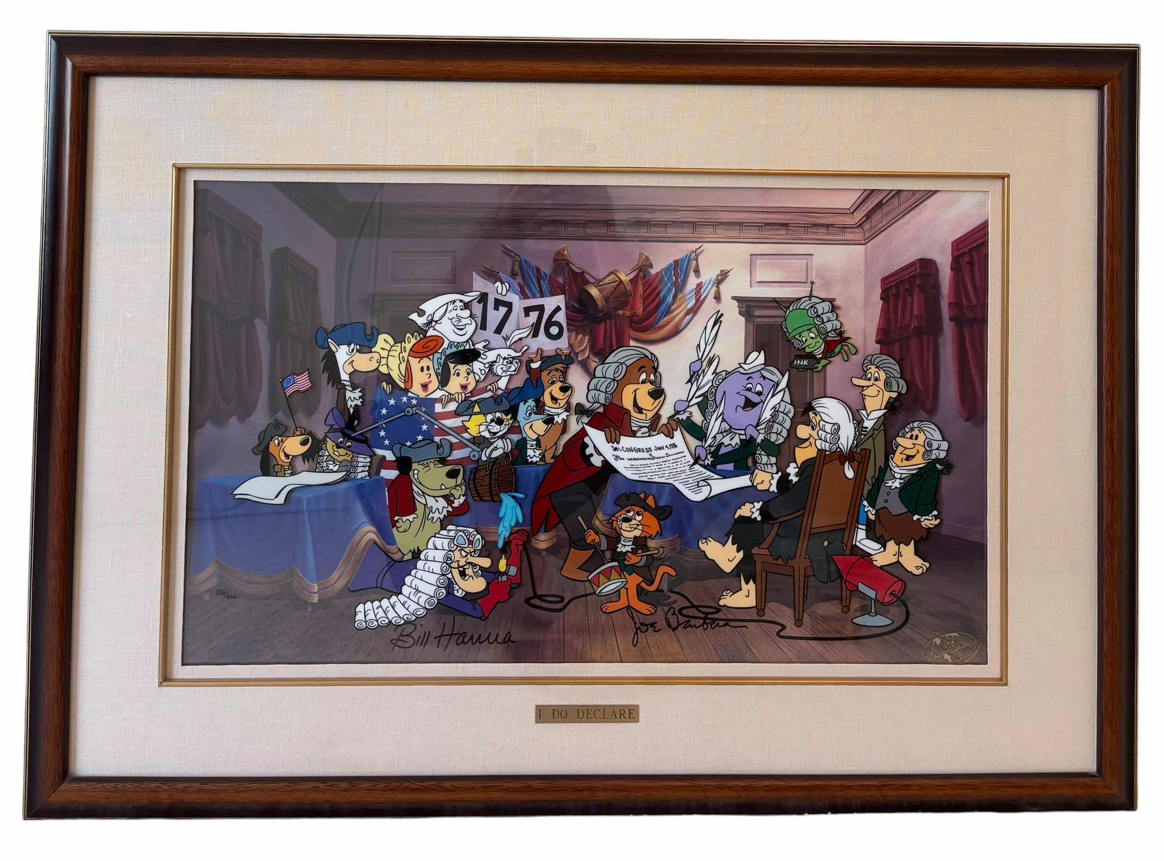 Photo 1 of LIMITED EDITION I DO DECLARE ANIMATION CEL 33” X H23” WITH ORIGINAL PURCHASE RECEIPT