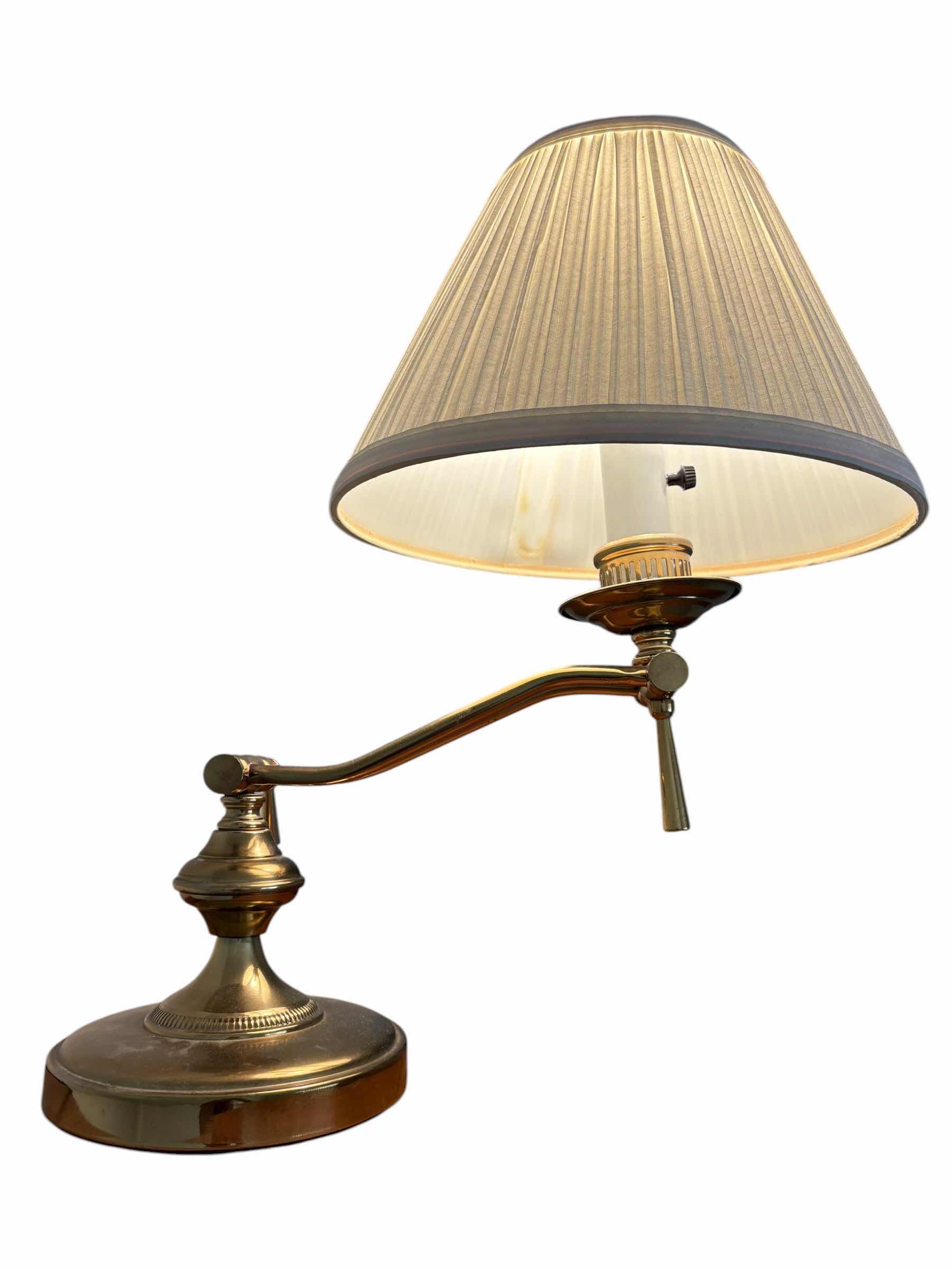Photo 1 of VINTAGE BRASS SWING ARM TABLE LAMP WITH ADJUSTABLE ARTICULATING ARM