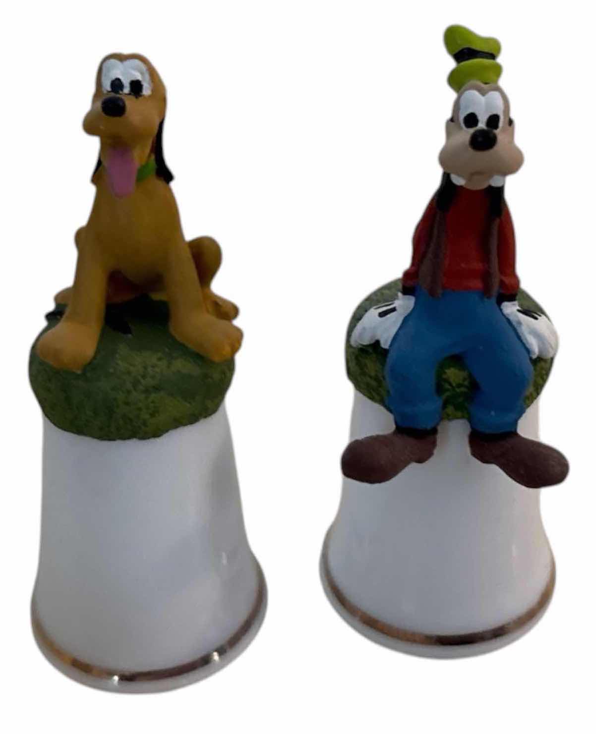 Photo 1 of (2)PCS VINTAGE GOOFY AND PLUTO THIMBLE W ORIGINAL RECEIPT H2”