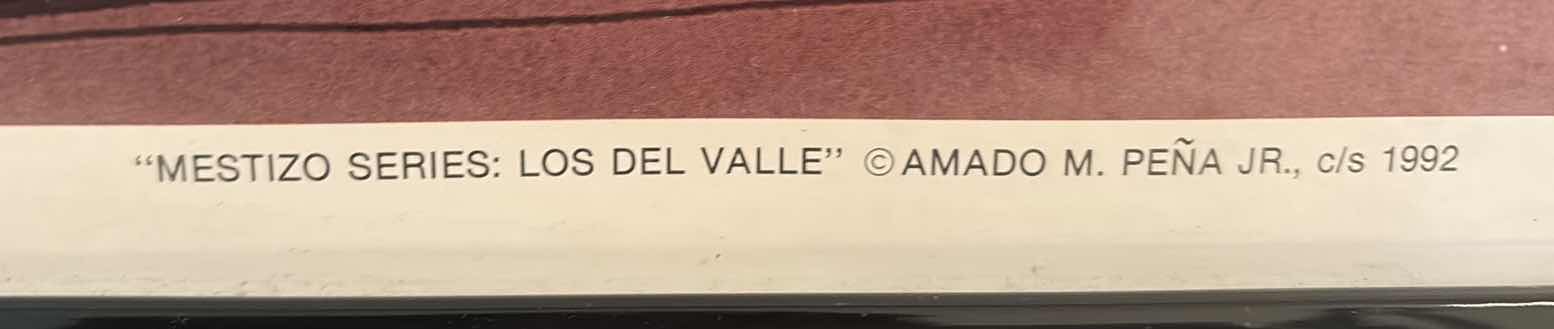 Photo 1 of FRAMED ARTWORK AMADO M. PEÑA JR. “LOS DEL VALLE” MESTIZO SERIES PRINT SIGNED 24.5”X19”