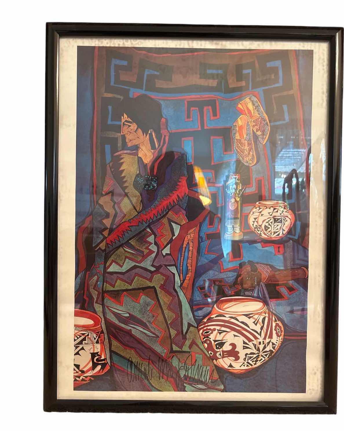 Photo 1 of FRAMED ARTWORK FRAMED AMADO M. PEÑA JR. SOUTHWEST NATIVE AMERICAN MESTIZO SERIES PRINT SIGNED 18.5”X25”