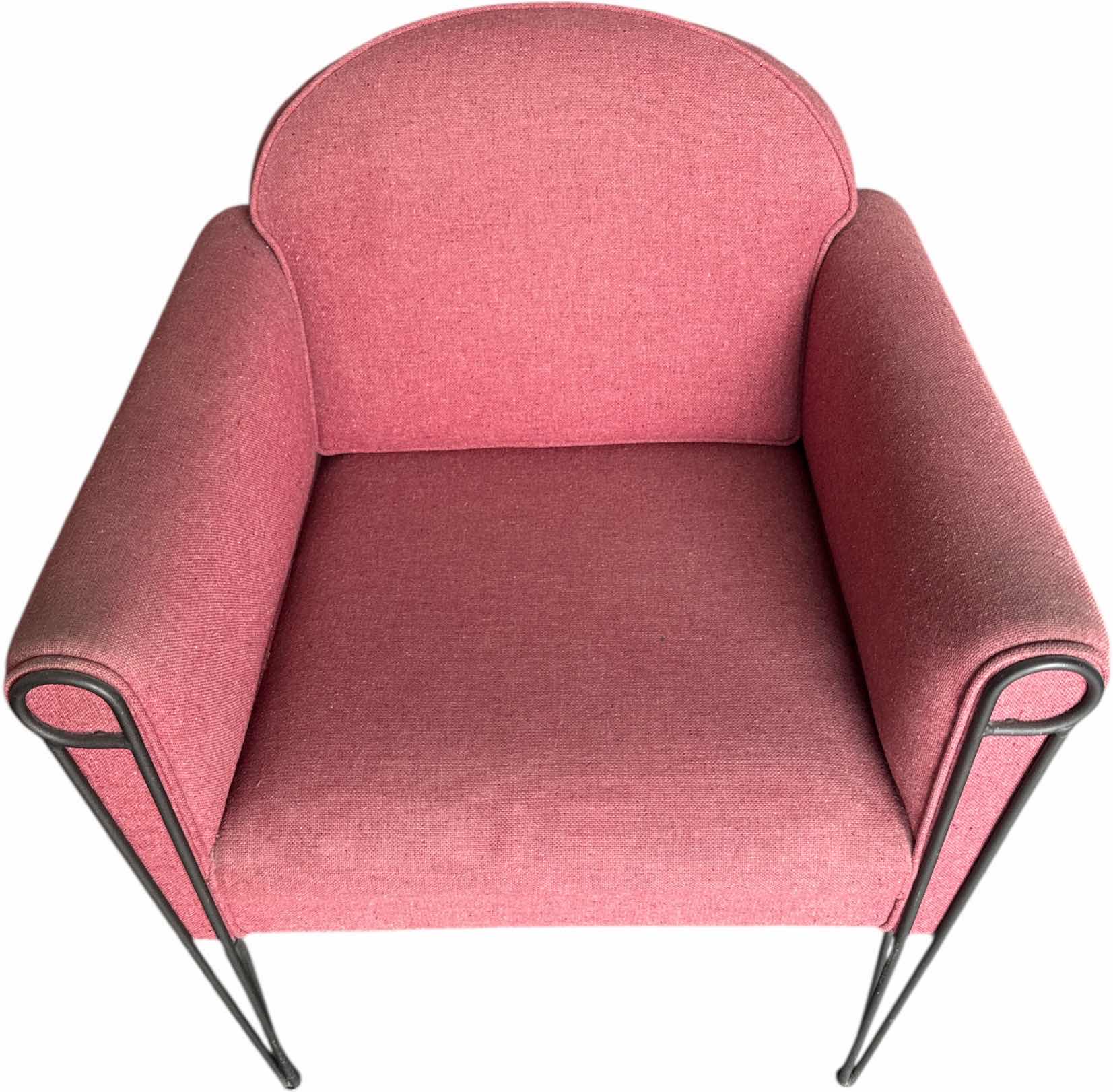 Photo 1 of UPHOLSTERED LOUNGE ARMCHAIR, RED
29” X 26” X H23”