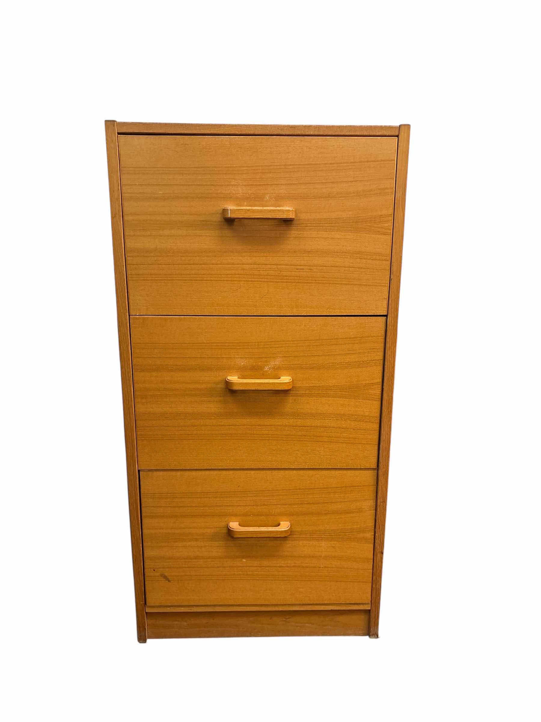 Photo 1 of HARDWOOD THREE DRAWER FILE CABINET 24”X 20” X 39”