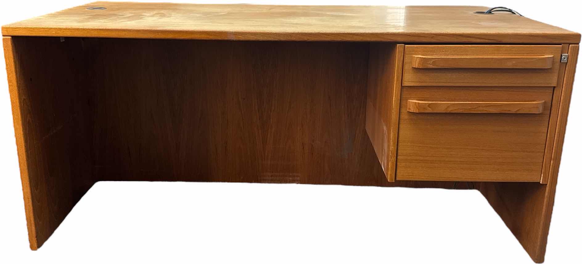 Photo 1 of TEAKWOOD EXECUTIVE DESK 2 DRAWERS WITH LOCK MISSING KEY
64” X 30” X H29”
