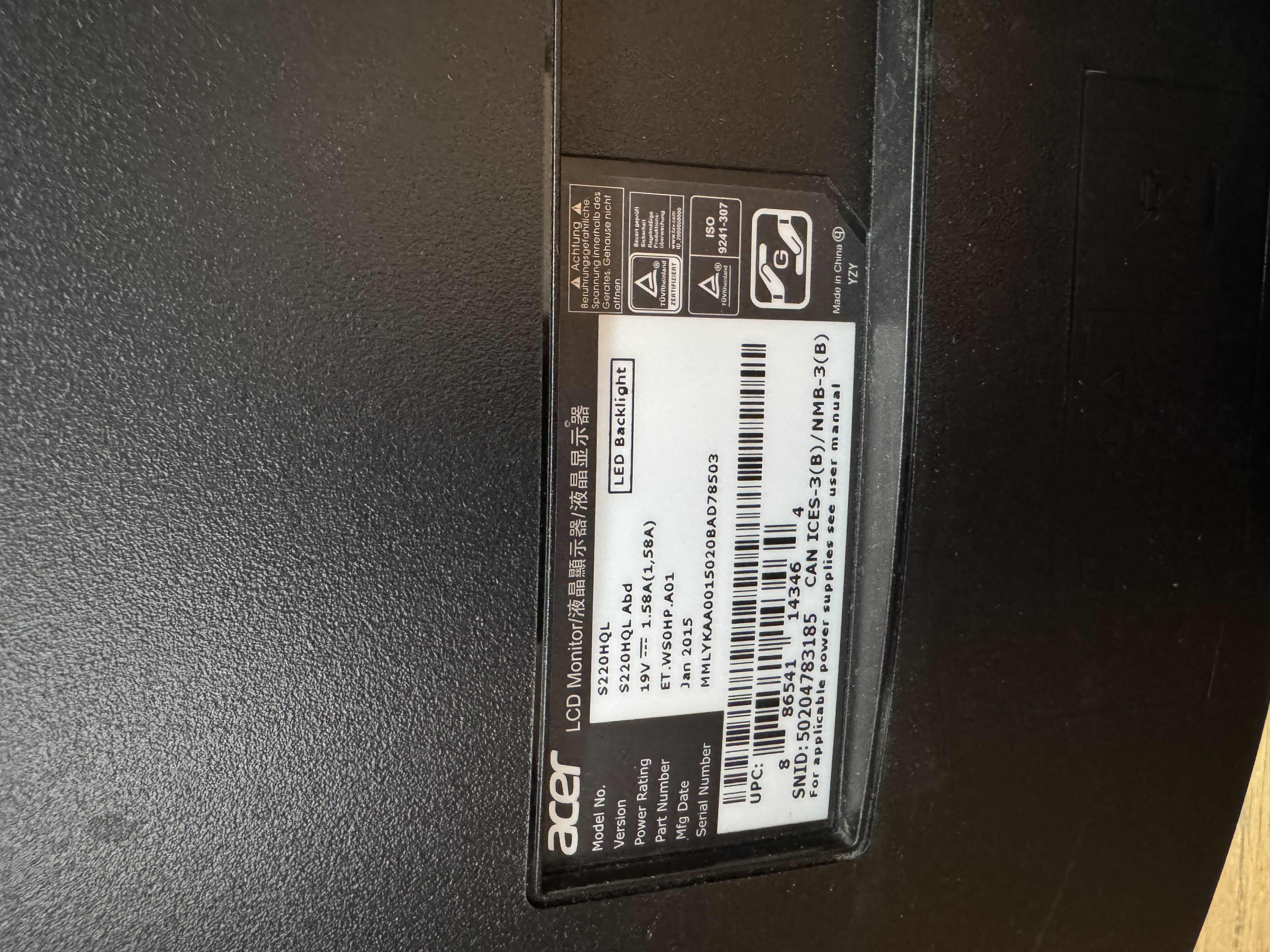 Photo 1 of DELL DESKTOP COMPUTER, KEYBOARD, MOUSE, AND ACER 20”MONITOR